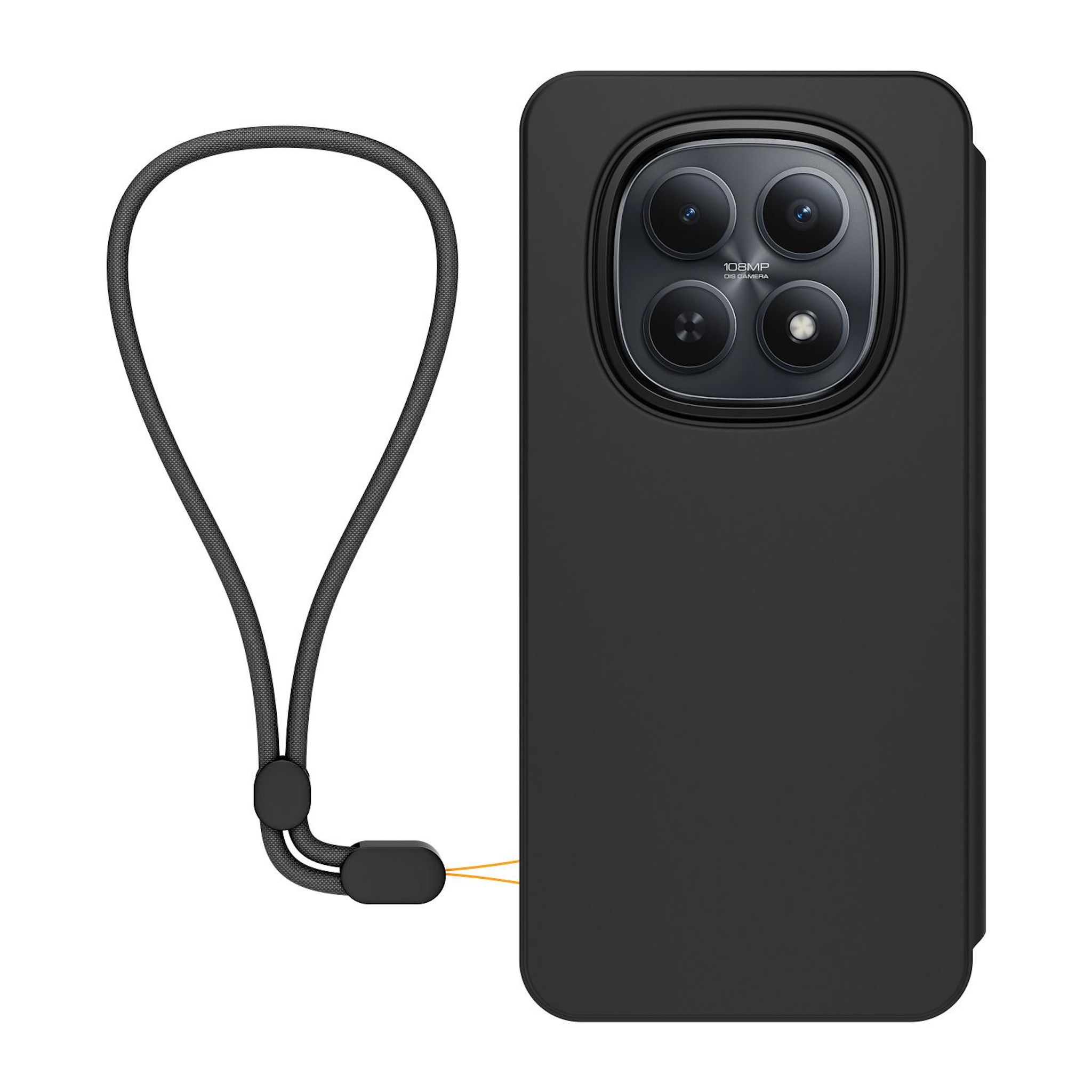 Voir la diapositive 3 : XIAOMI Étui Folio+Dragonne pour Redmi Note 15 4G/5G - Noir