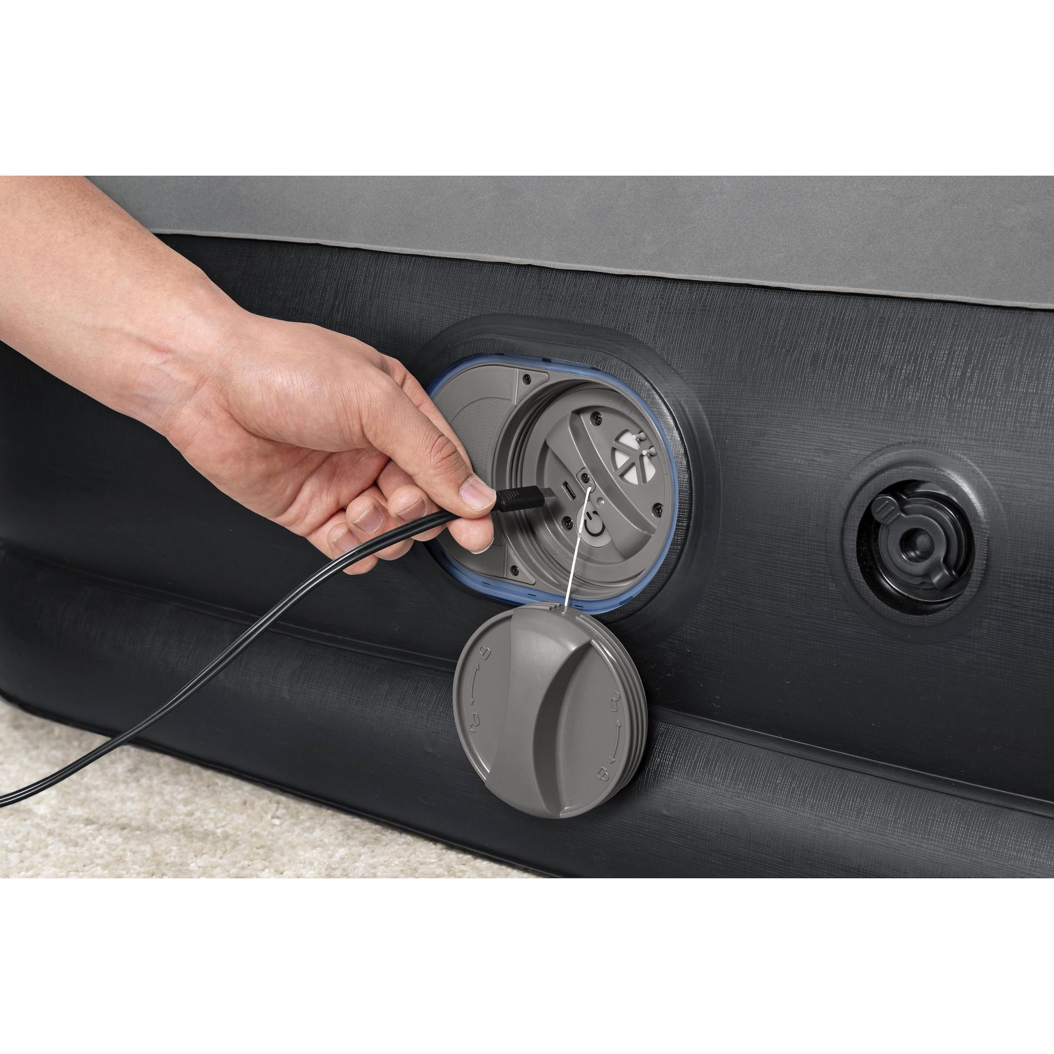 Voir la diapositive 7 : BESTWAY Matelas gonflable 2 personnes, pompe USB intégrée