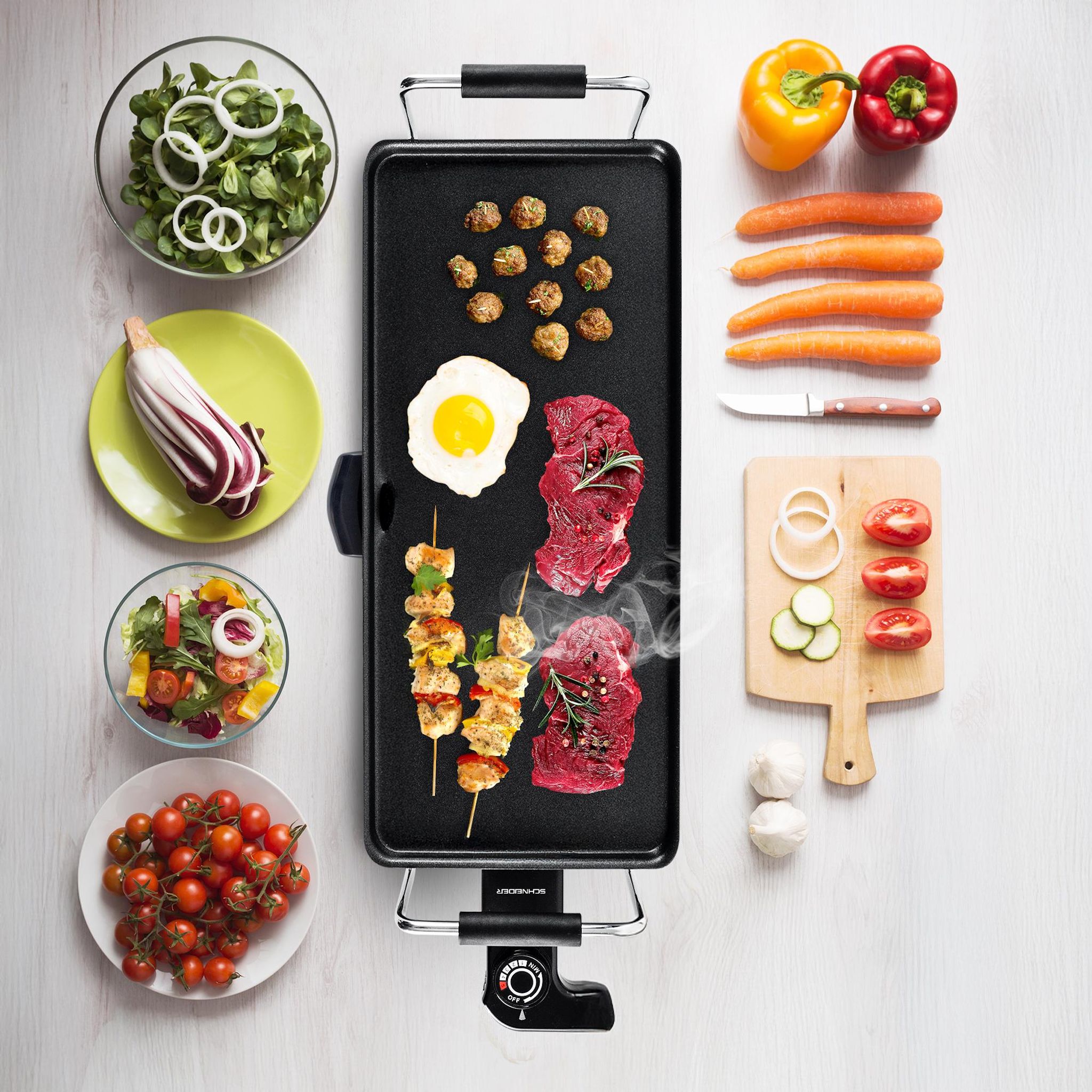 Voir la diapositive 10 : SCHNEIDER Plancha électrique Éclat d'été - Noir