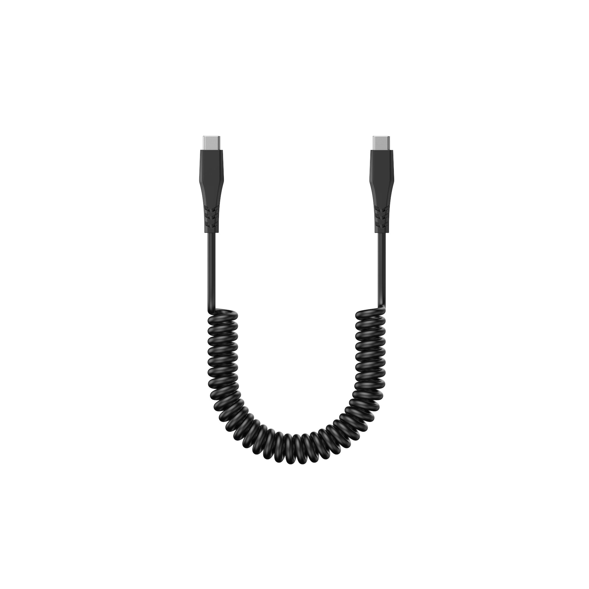 QILIVE Câble de charge Spiral USB C/USB C - Noir