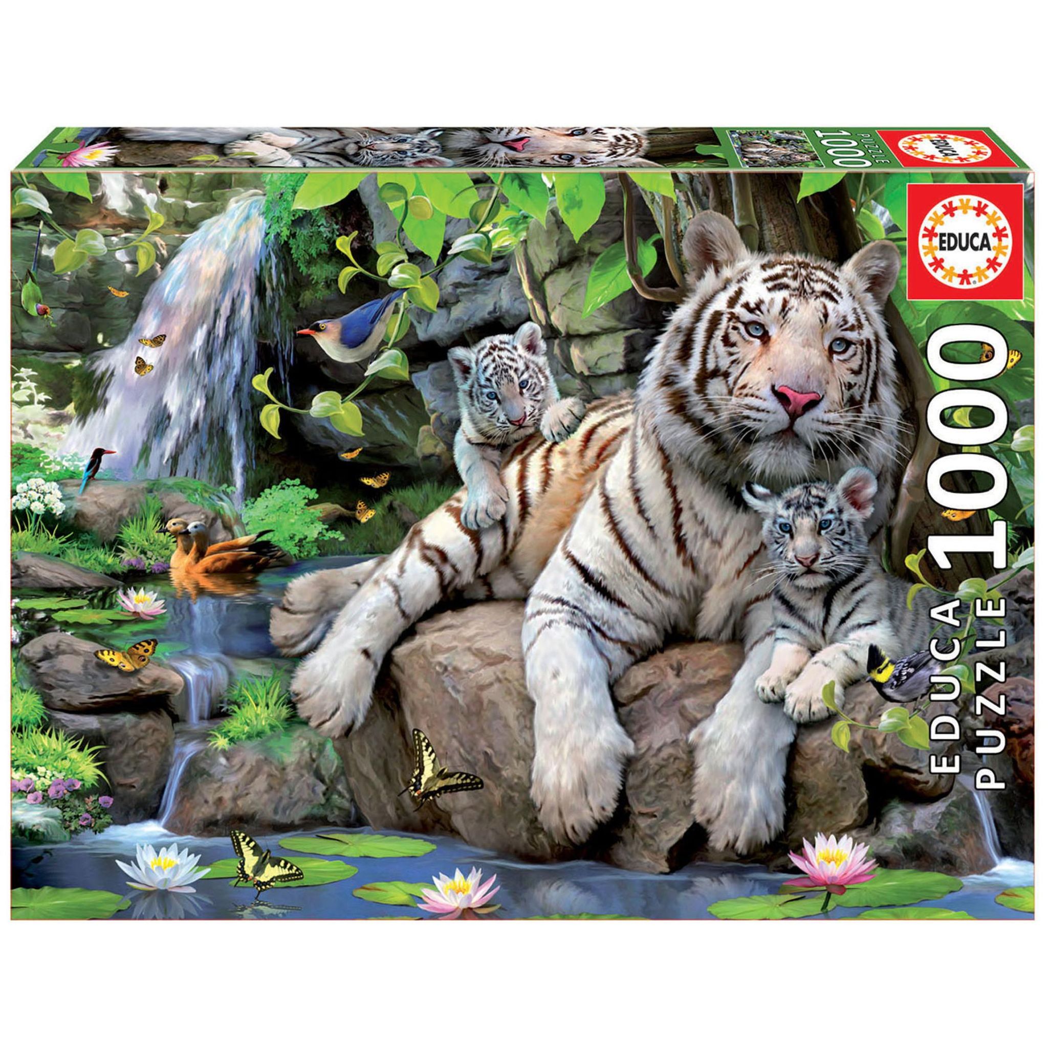 EDUCA Puzzle 1000 pièces Tigres Blancs du Bengale