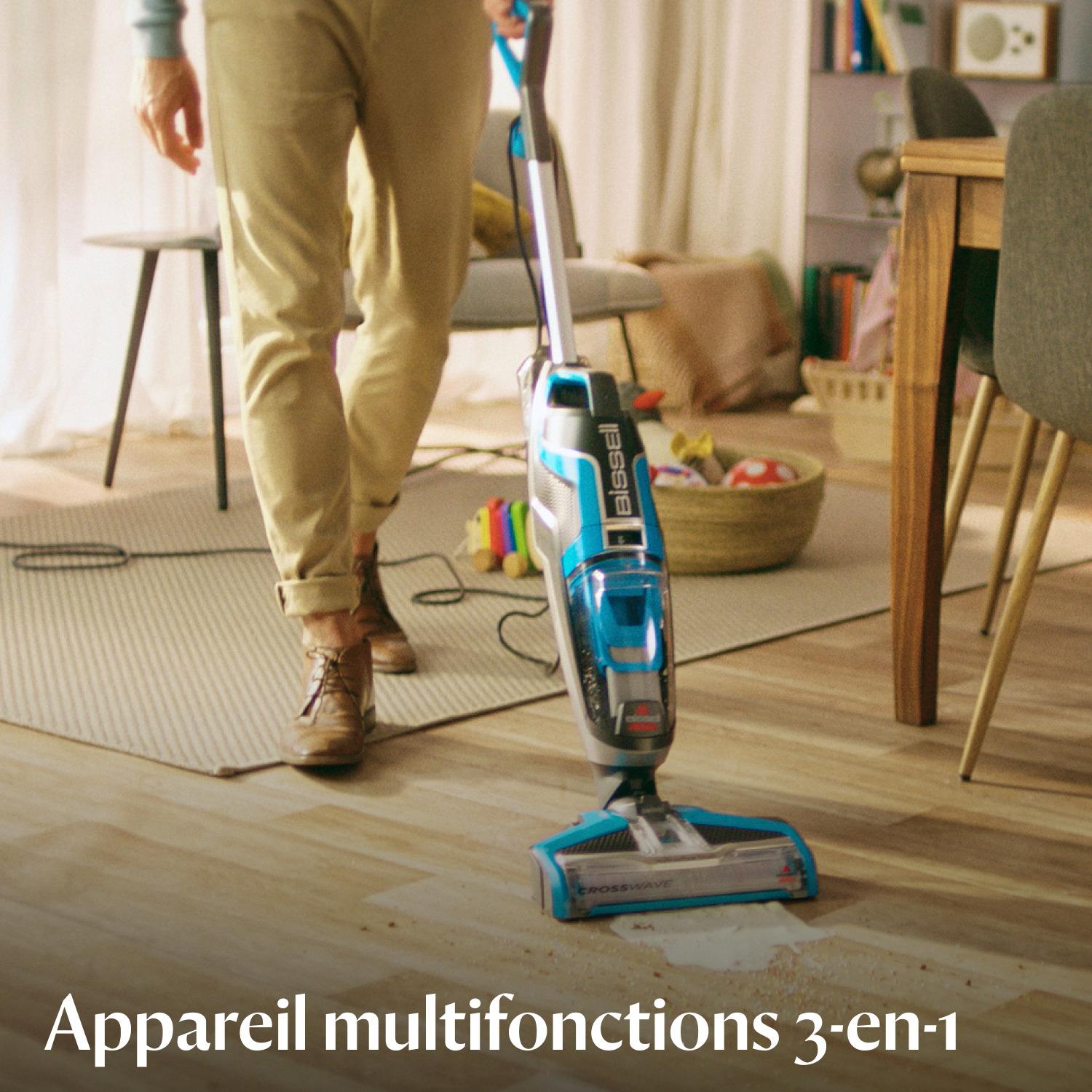 Voir la diapositive 4 : BISSELL Aspirateur balai laveur CROSSWAVE 17132 - Noir