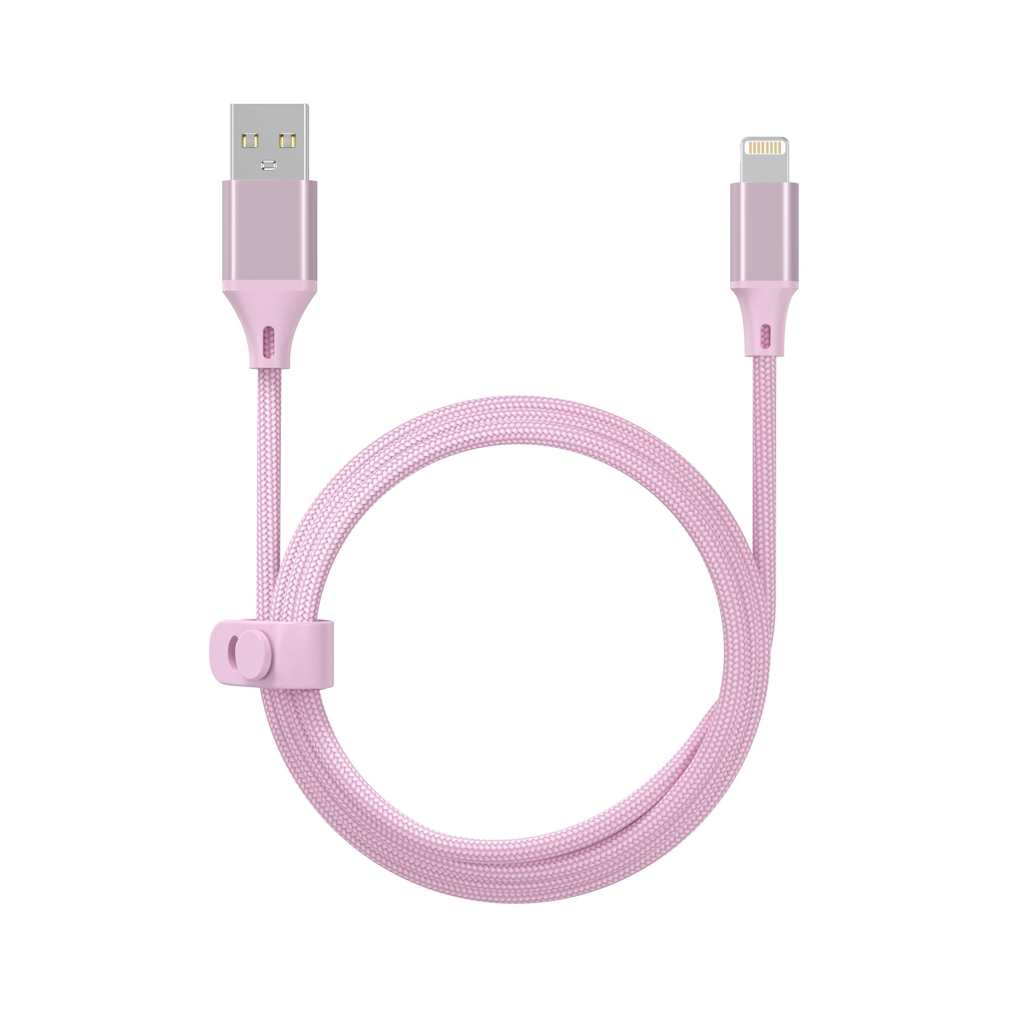 QILIVE Câble de charge USB A/Lightning Textile - Rose