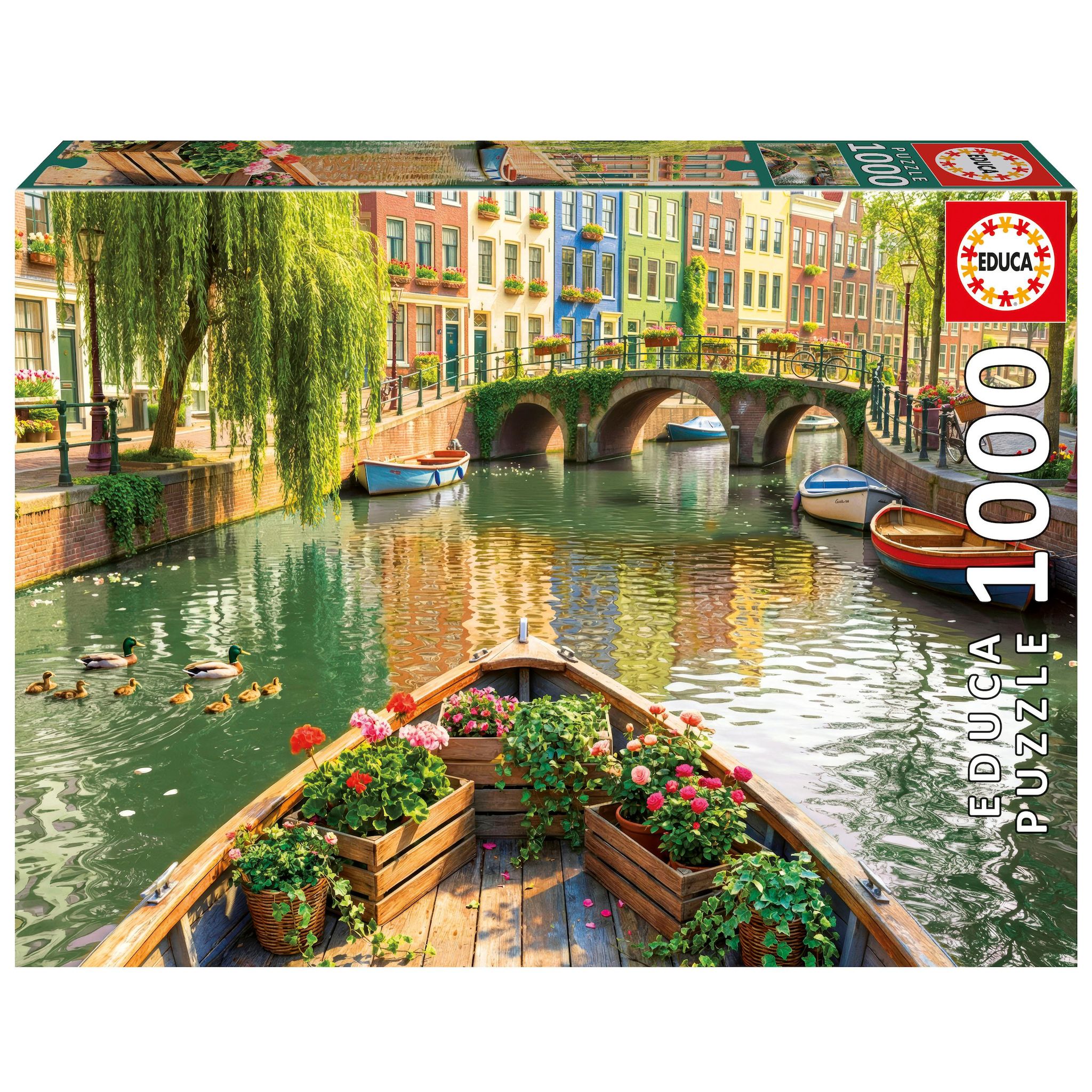 EDUCA Puzzle 1000 pièces Balade Bateau Amsterdam