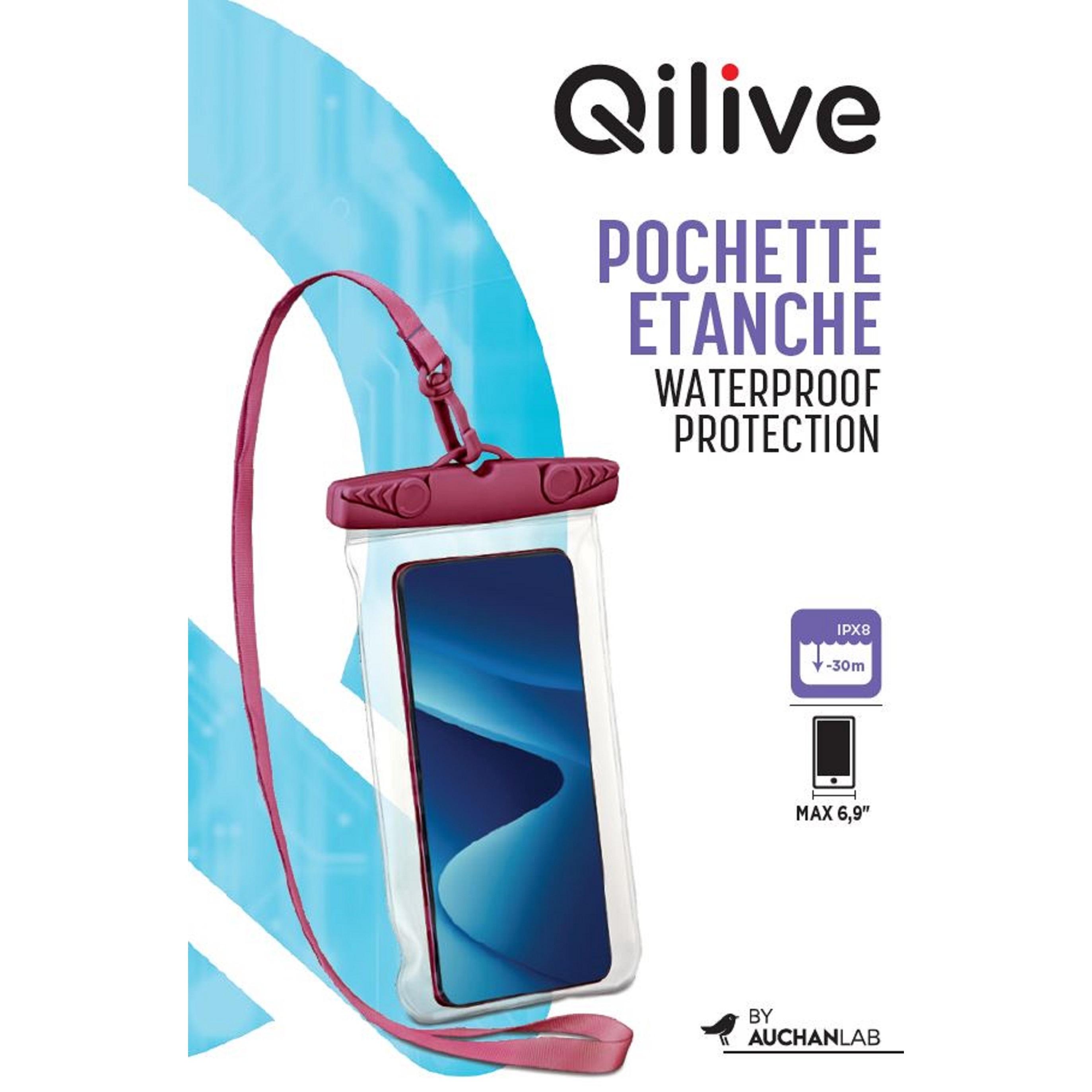 QILIVE Pochette étanche universelle - Bordeaux