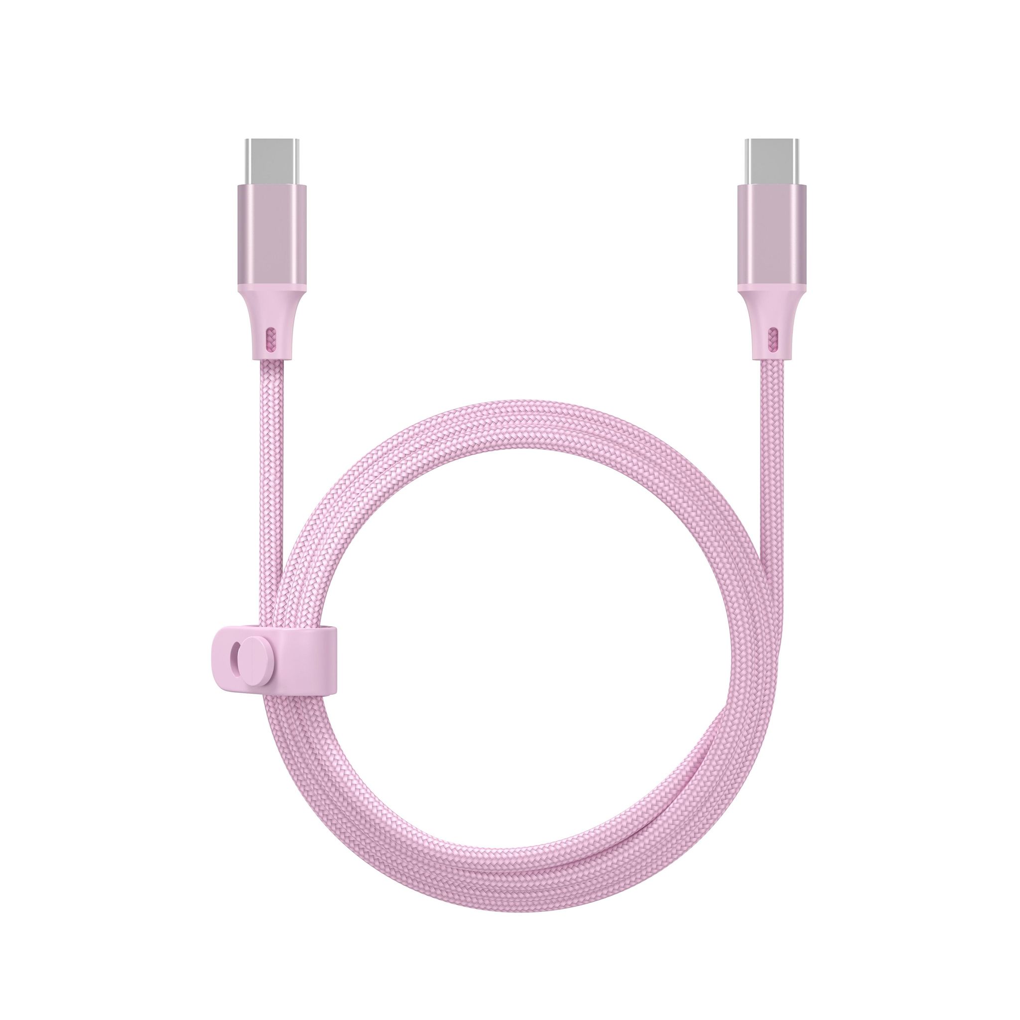 QILIVE Câble de charge USB/USB C Textile - Rose