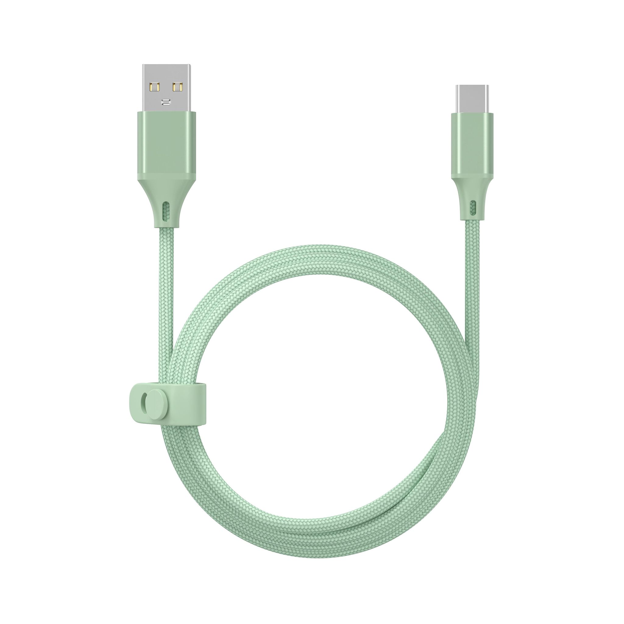 QILIVE Câble de charge USB A/USB C Textile - Vert