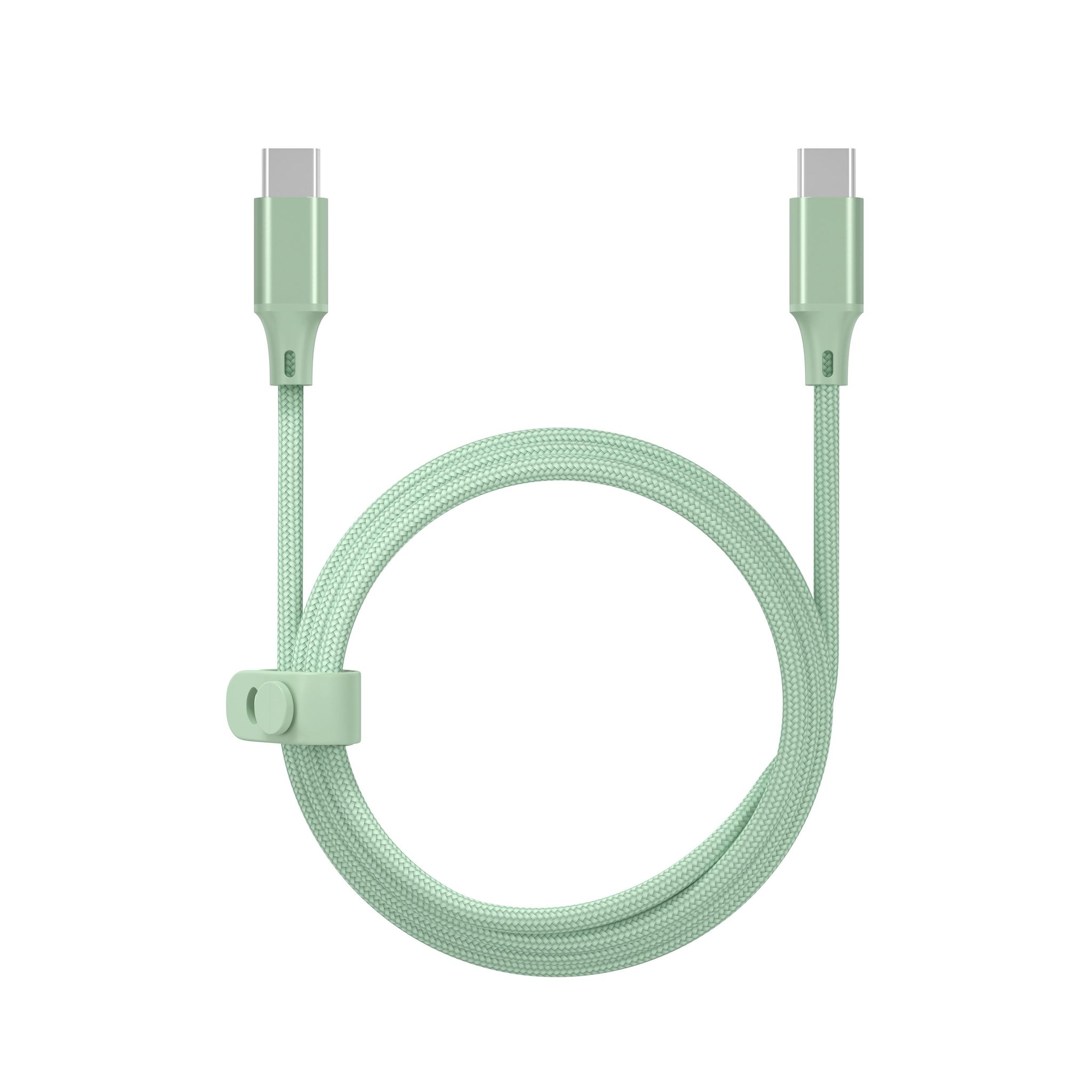 QILIVE Câble de charge USB/USB C Textile - Vert