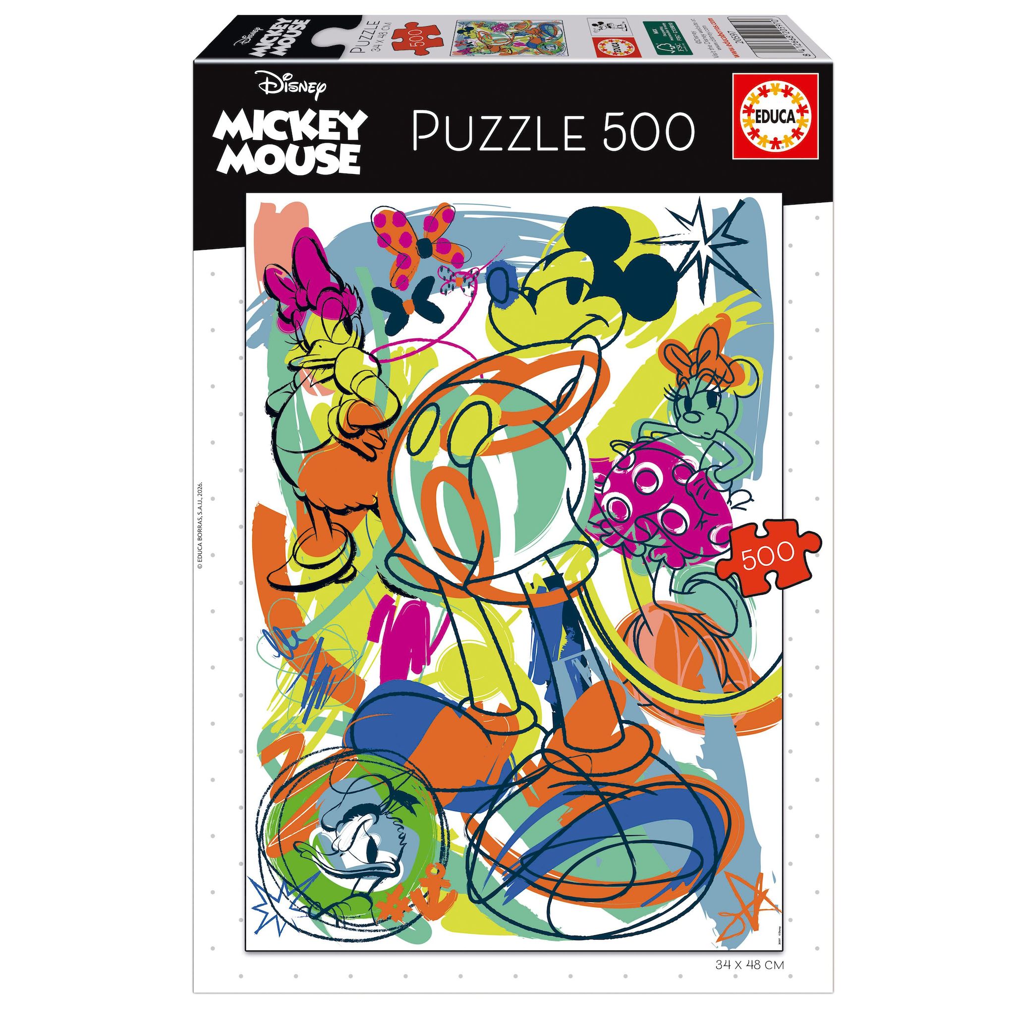 EDUCA Puzzle 500 pièces Mickey et ses amis