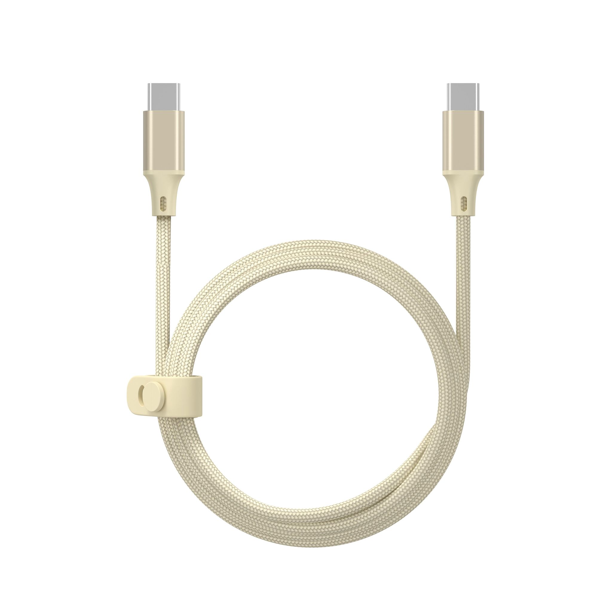 QILIVE Câble de charge USB/USB C Textile - Beige