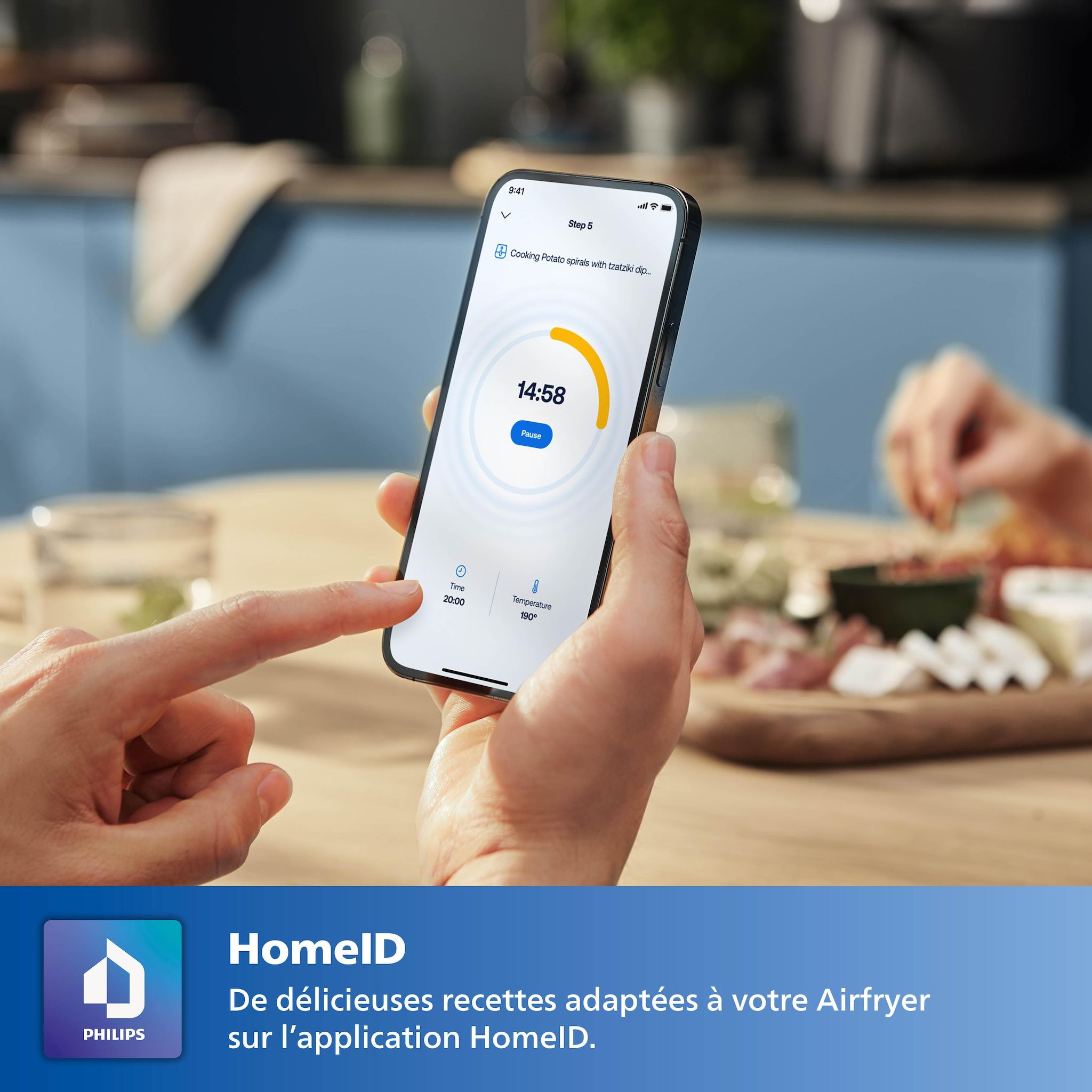 Voir la diapositive 4 : PHILIPS Friteuse sans huile à air chaud HD9280/90 - Noir