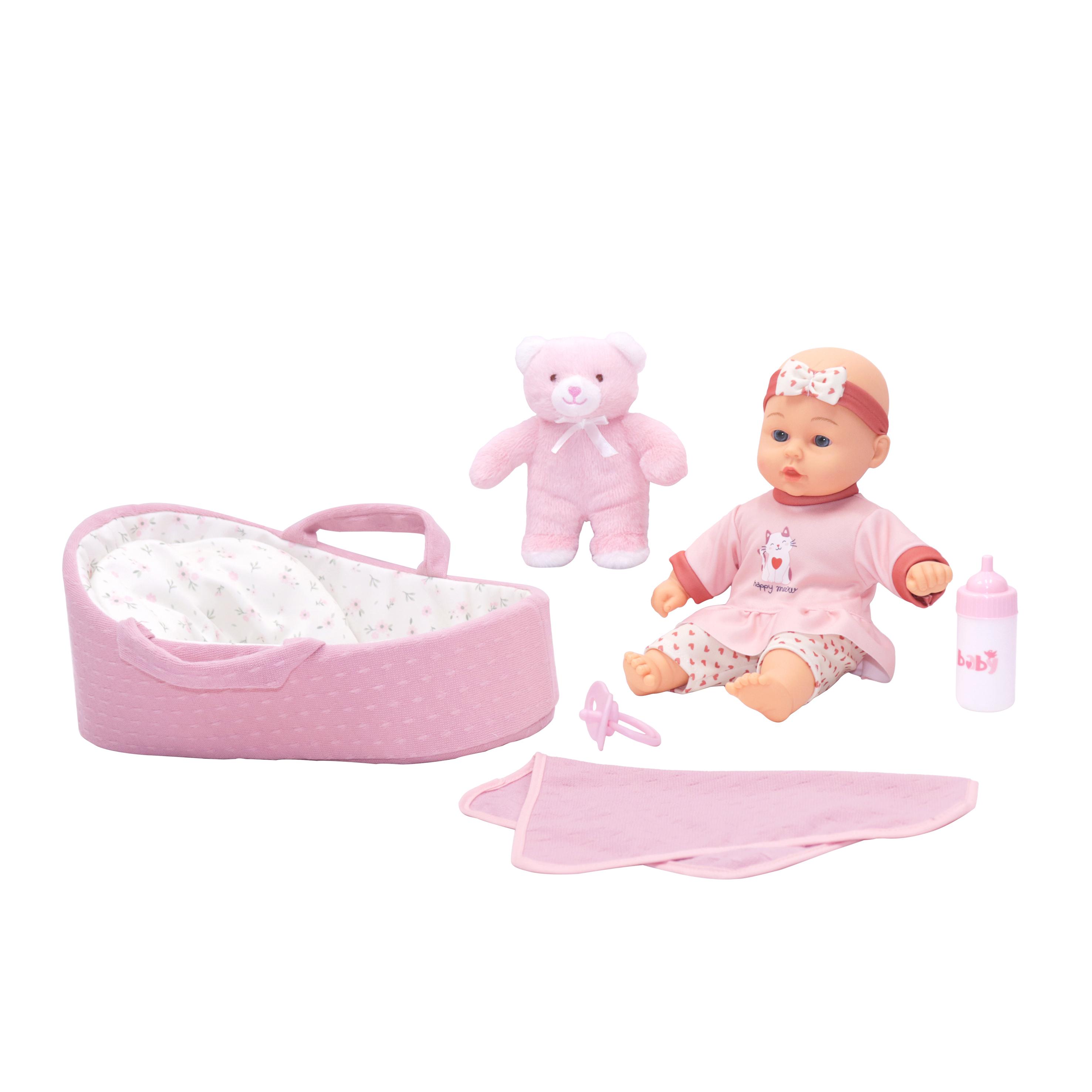 Voir la diapositive 2 : ONE TWO FUN Set Couffin bébé Léa 30 cm 7 pièces