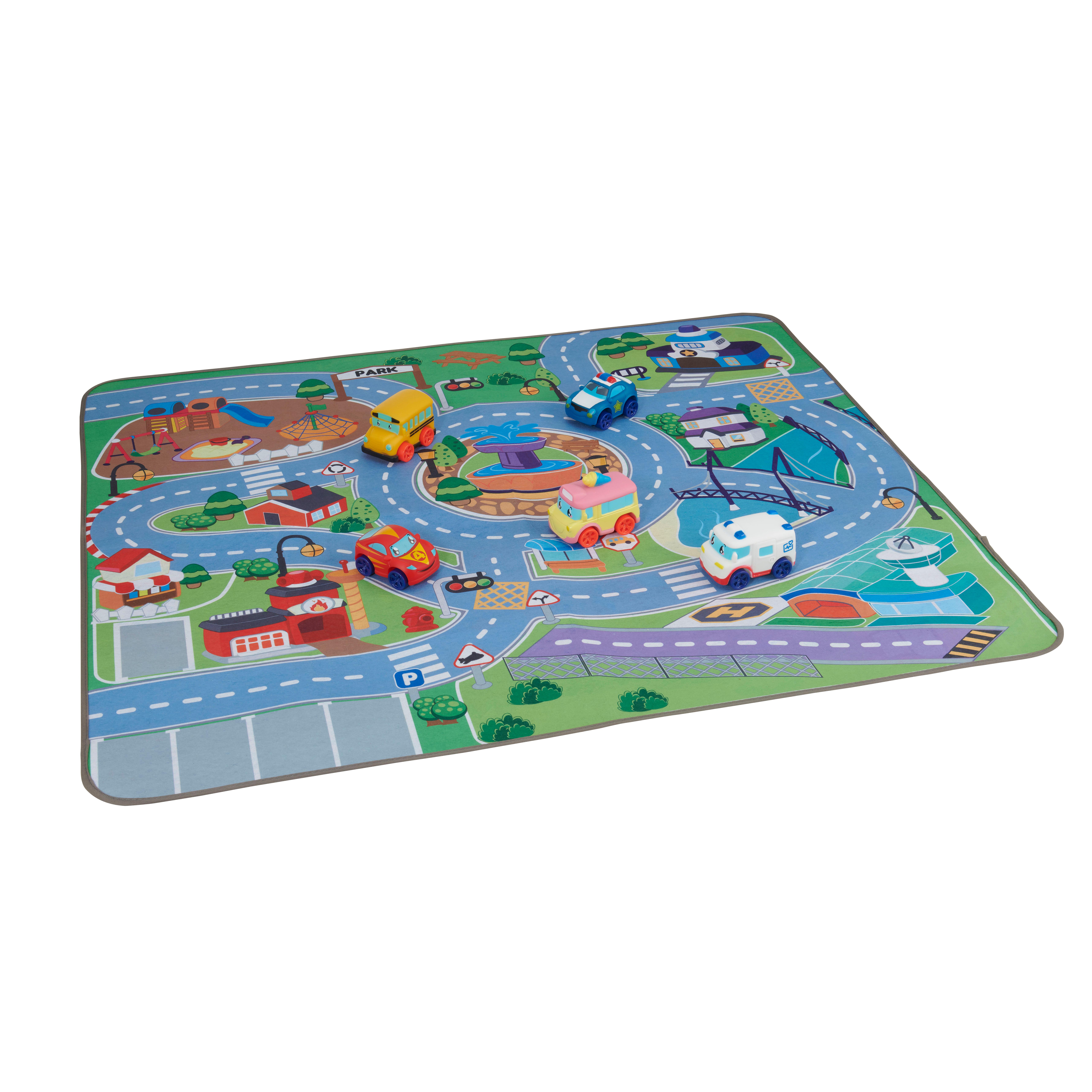 Voir la diapositive 2 : ONE TWO FUN Tapis de jeu Véhicules double face