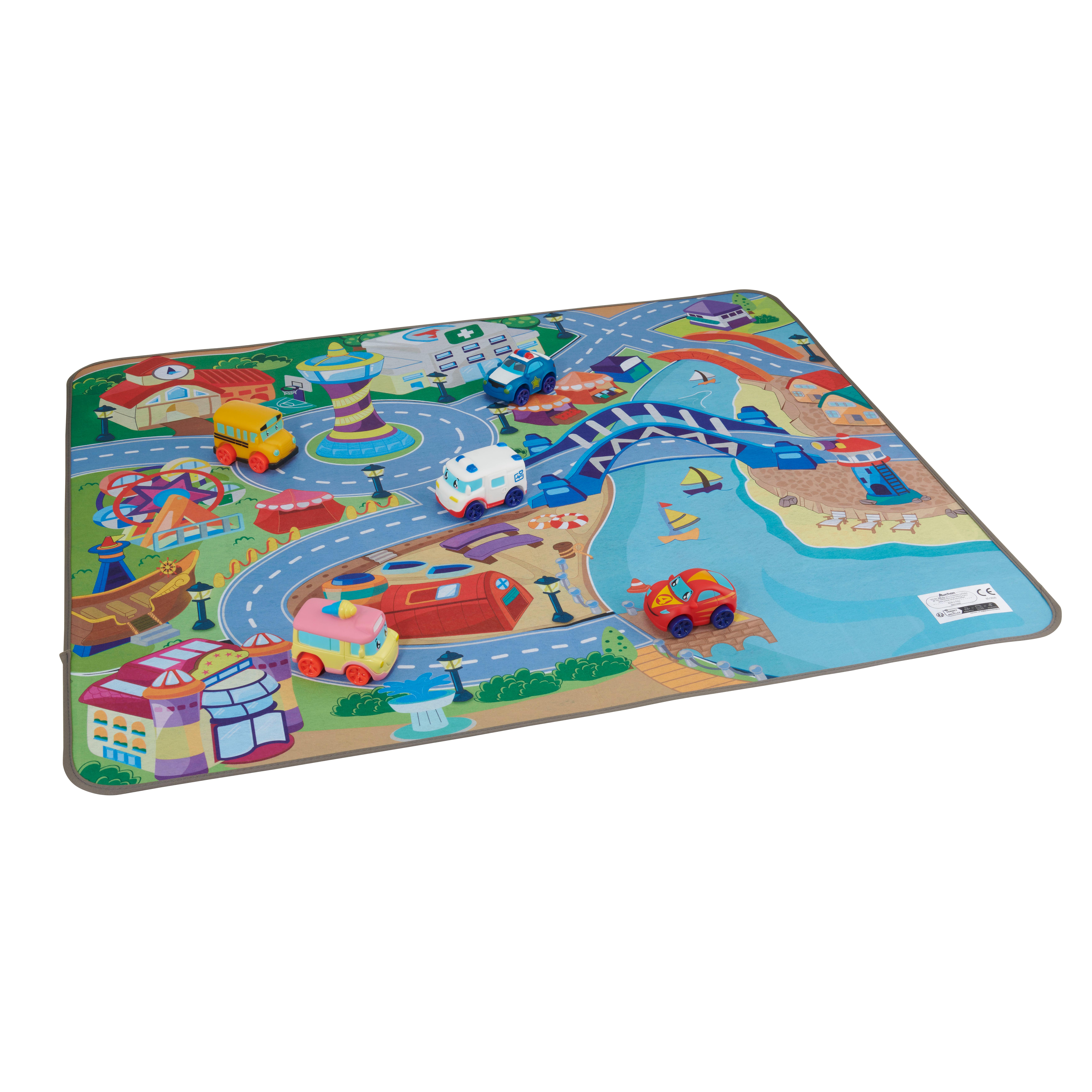 Voir la diapositive 3 : ONE TWO FUN Tapis de jeu Véhicules double face