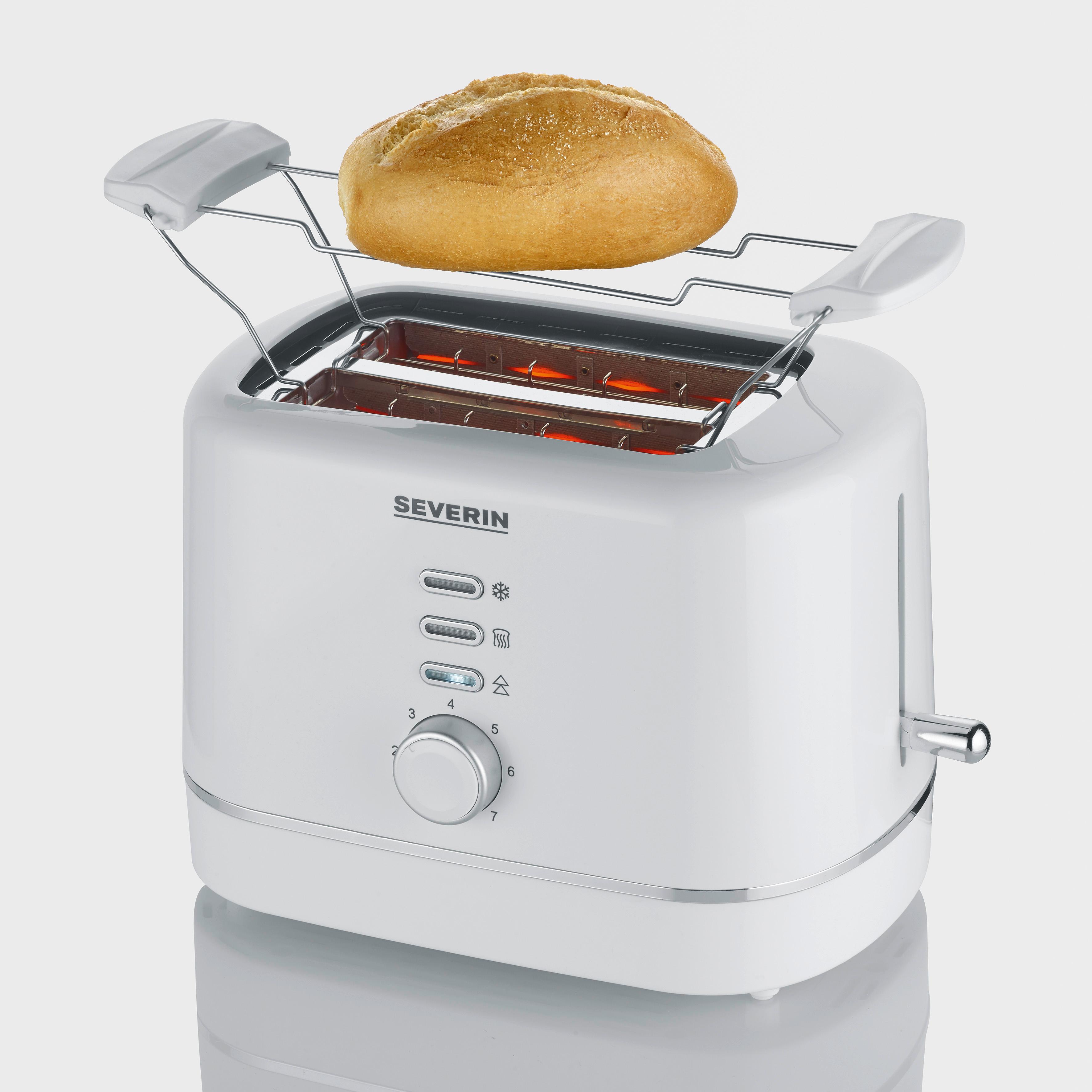Voir la diapositive 3 : SEVERIN Grille pain AT4324 - Blanc