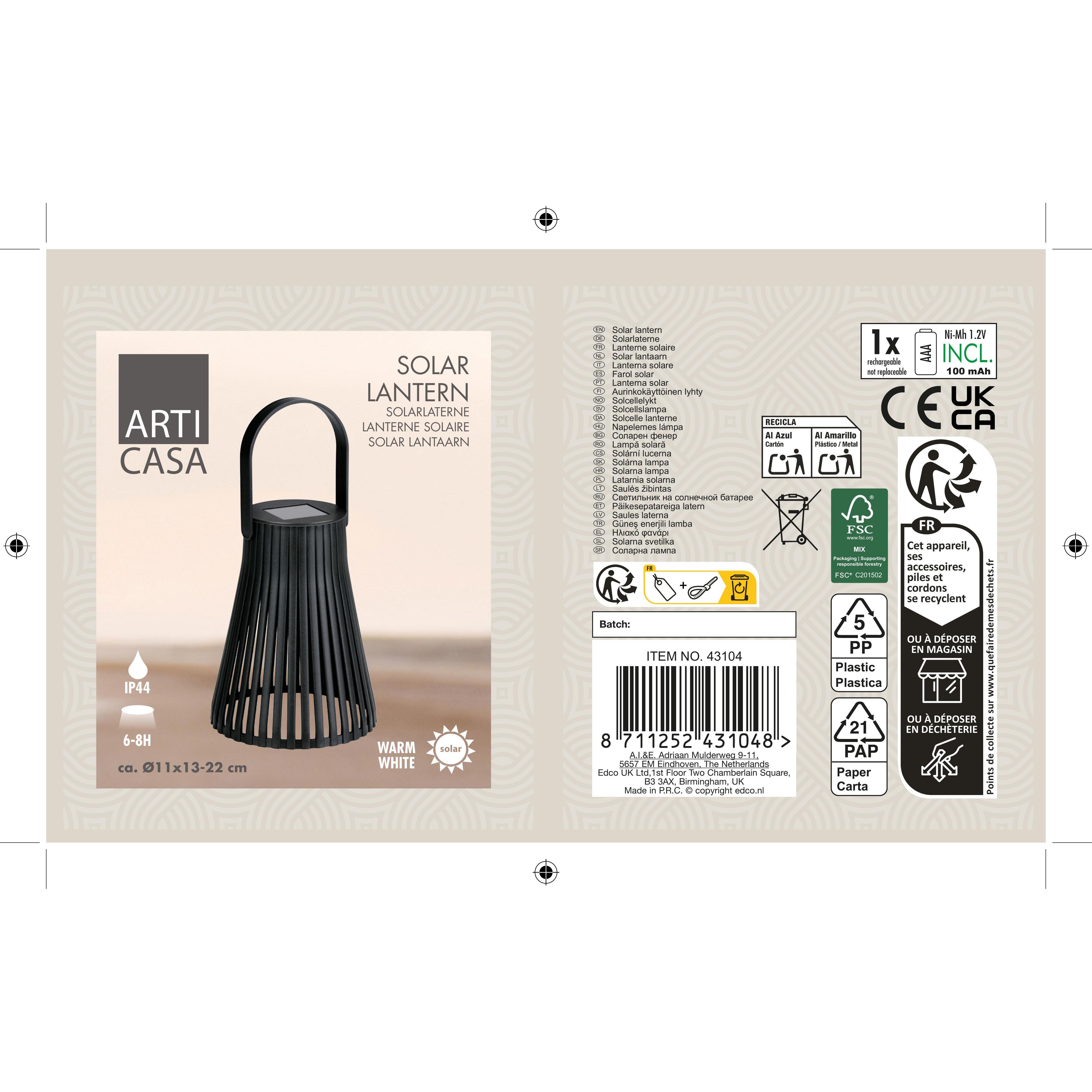 GRUNDIG Lanterne solaire 22 cm