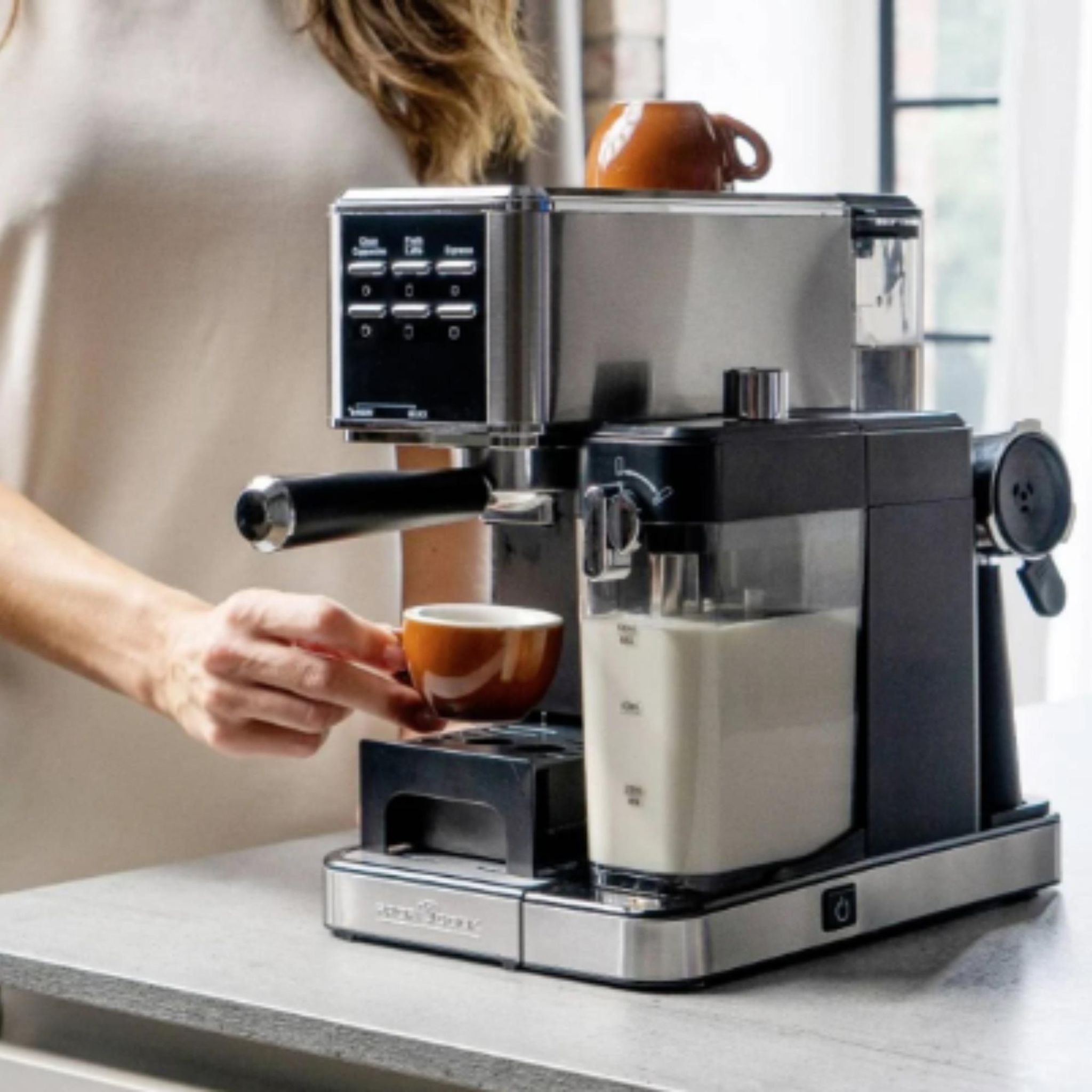 Voir la diapositive 4 : KITCHENCOOK Machine à café 2 en 1 PCESKA 1266 - Gris