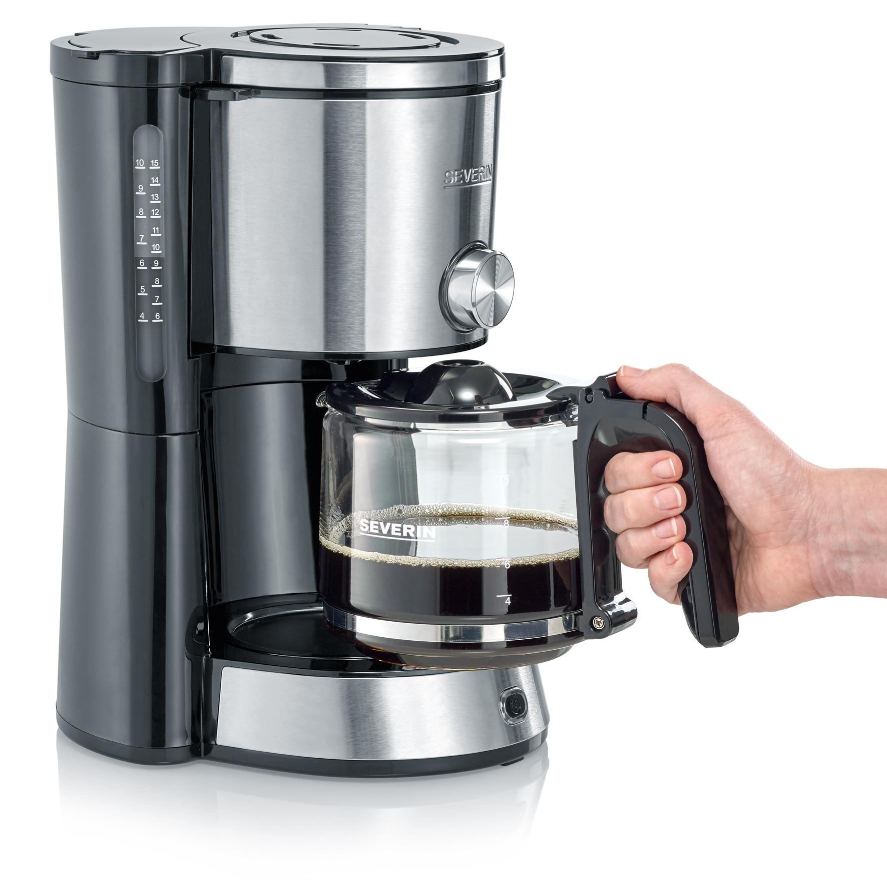 Voir la diapositive 2 : SEVERIN Cafetière filtre KA4825 - Noir et gris