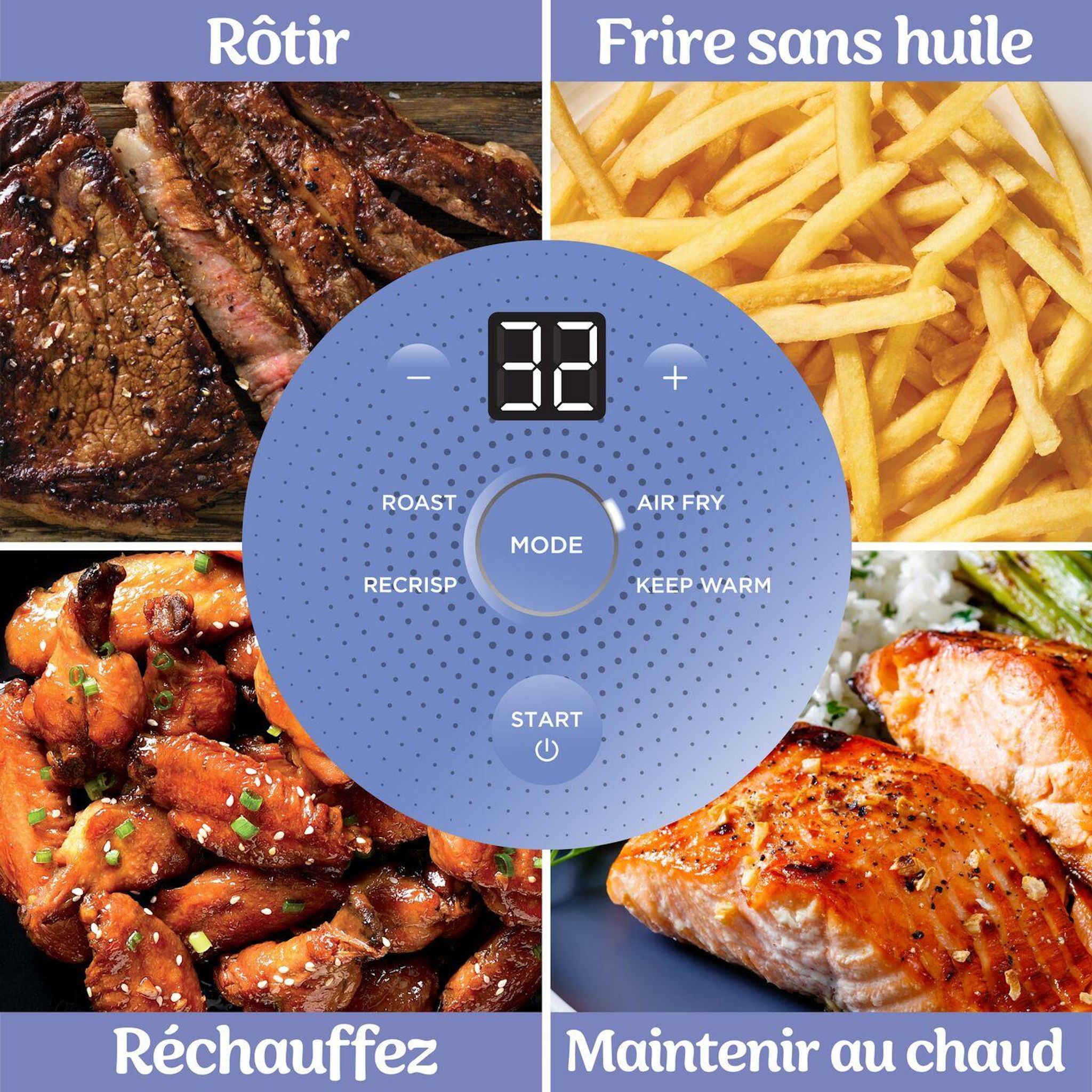 Voir la diapositive 4 : NINJA Friteuse sans huile à air chaud modulaire FN101EUPR - Violet