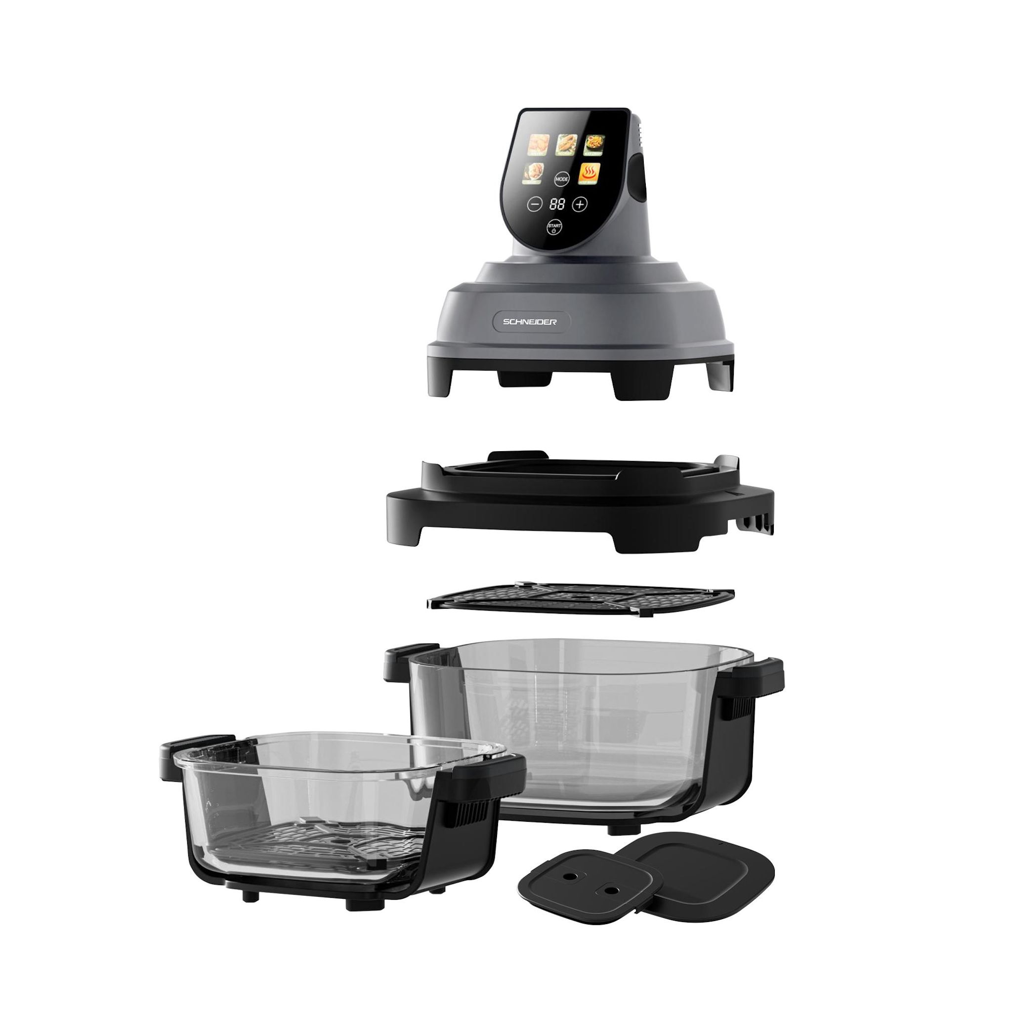 Voir la diapositive 4 : SCHNEIDER Friteuse à air panoramique Crispi - Or gris