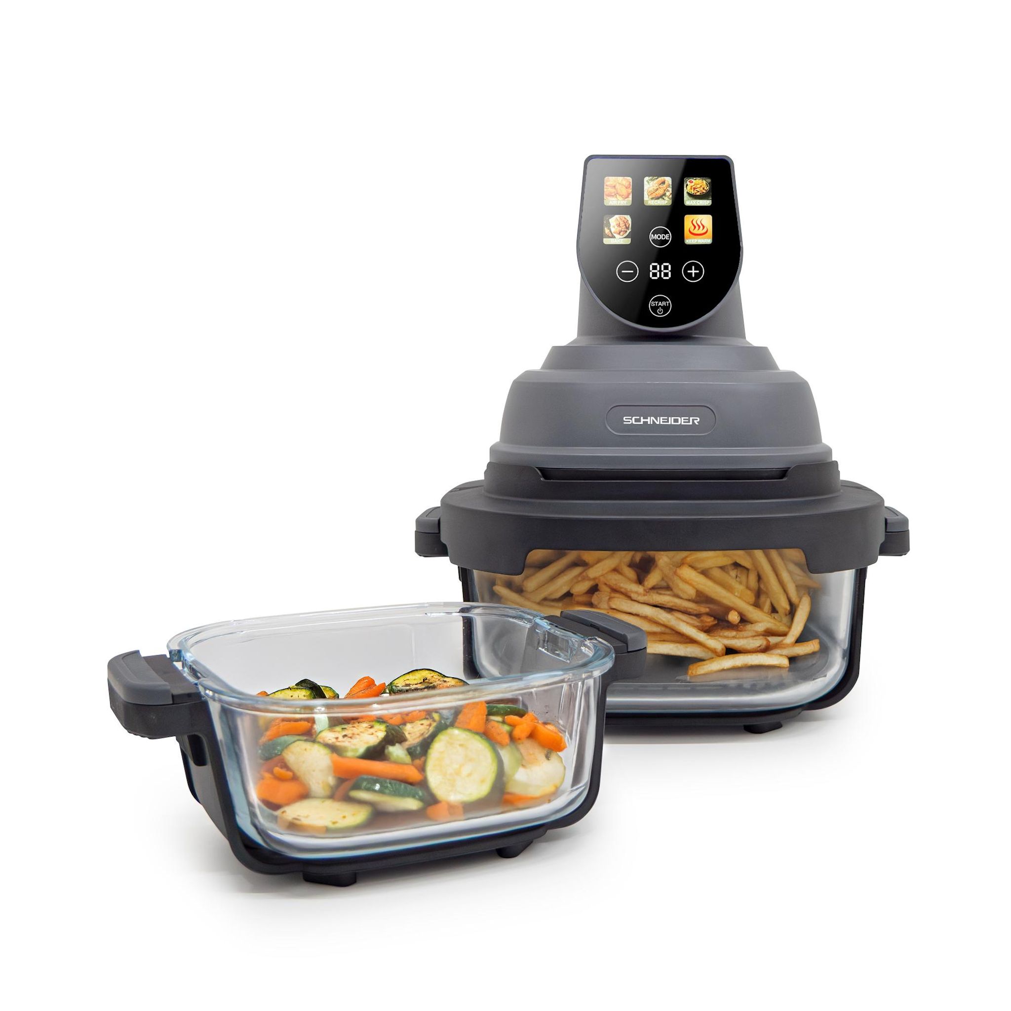 Voir la diapositive 5 : SCHNEIDER Friteuse à air panoramique Crispi - Or gris