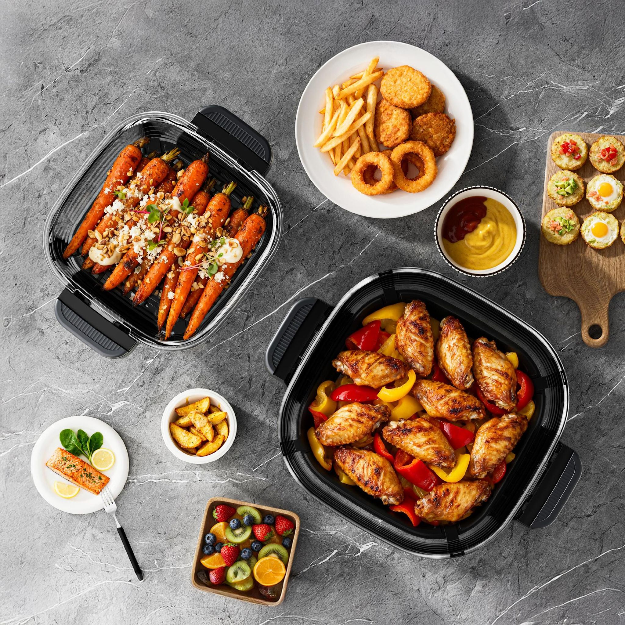 Voir la diapositive 9 : SCHNEIDER Friteuse à air panoramique Crispi - Or gris