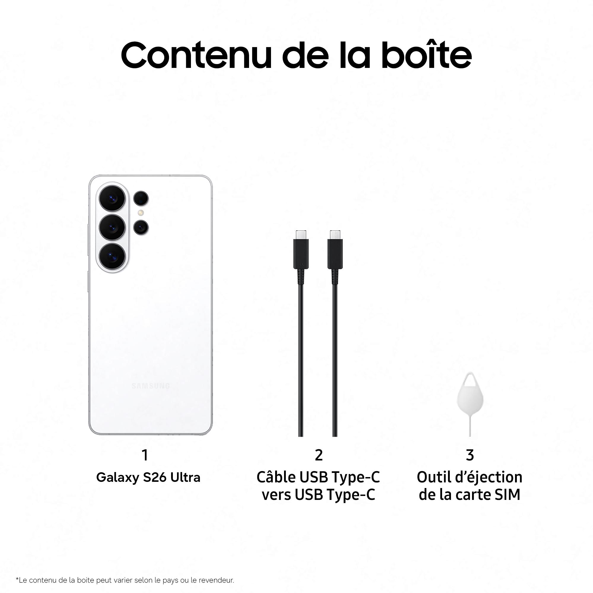 Voir la diapositive 5 : SAMSUNG Galaxy S26 Ultra 256Go - Blanc