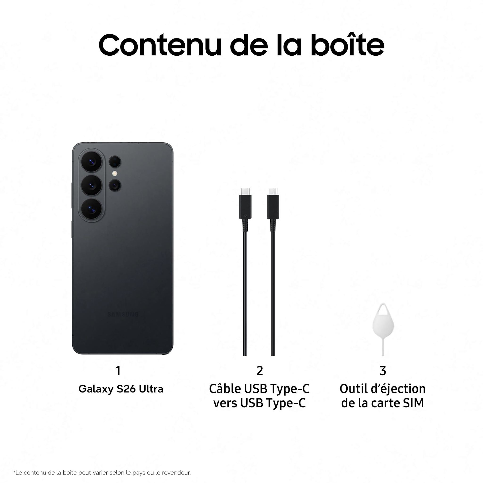 Voir la diapositive 9 : SAMSUNG Galaxy S26 Ultra 1To - Noir