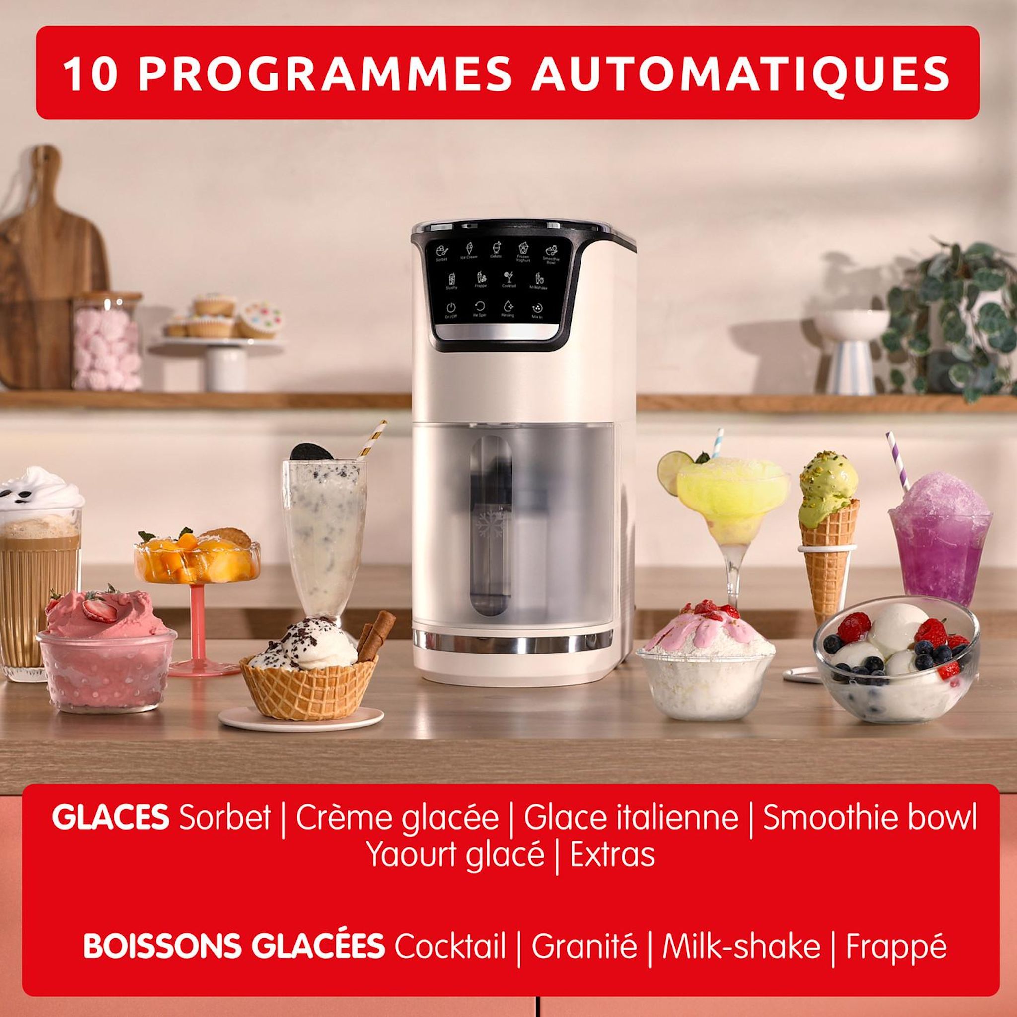 Voir la diapositive 2 : MOULINEX Machine à glace MJ602AF0 - Ivoire