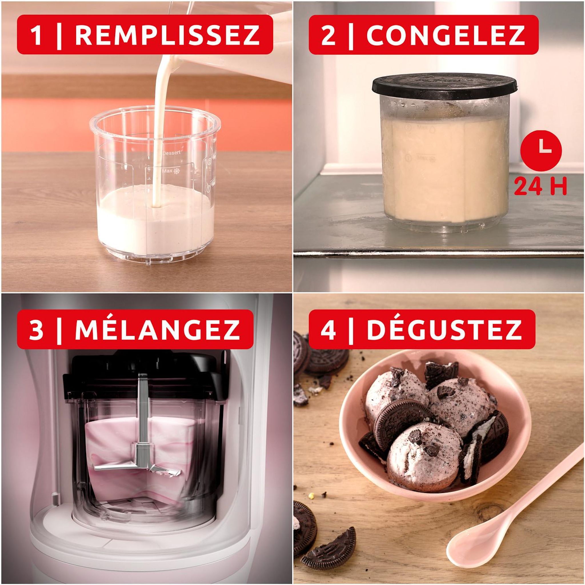 Voir la diapositive 3 : MOULINEX Machine à glace MJ602AF0 - Ivoire