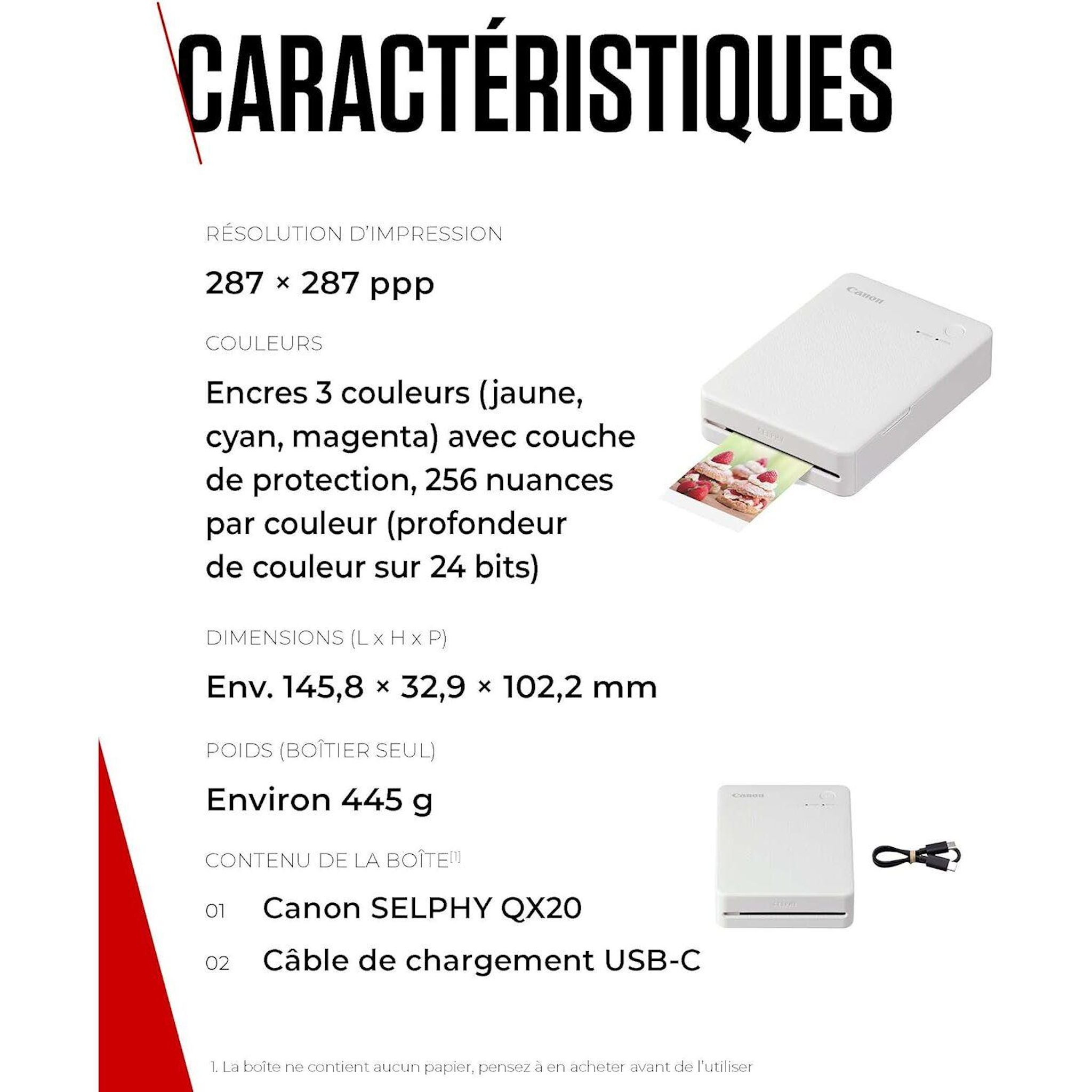 Voir la diapositive 6 : CANON Imprimante QX20 - Blanc
