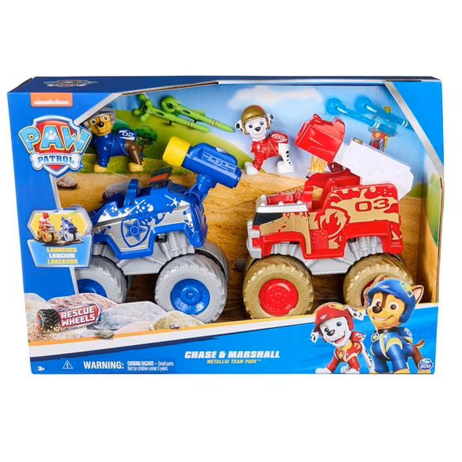 SPIN MASTER Véhicule et figurine métallique Rescue Wheels Marcus et Chase - La Pat Patrouille