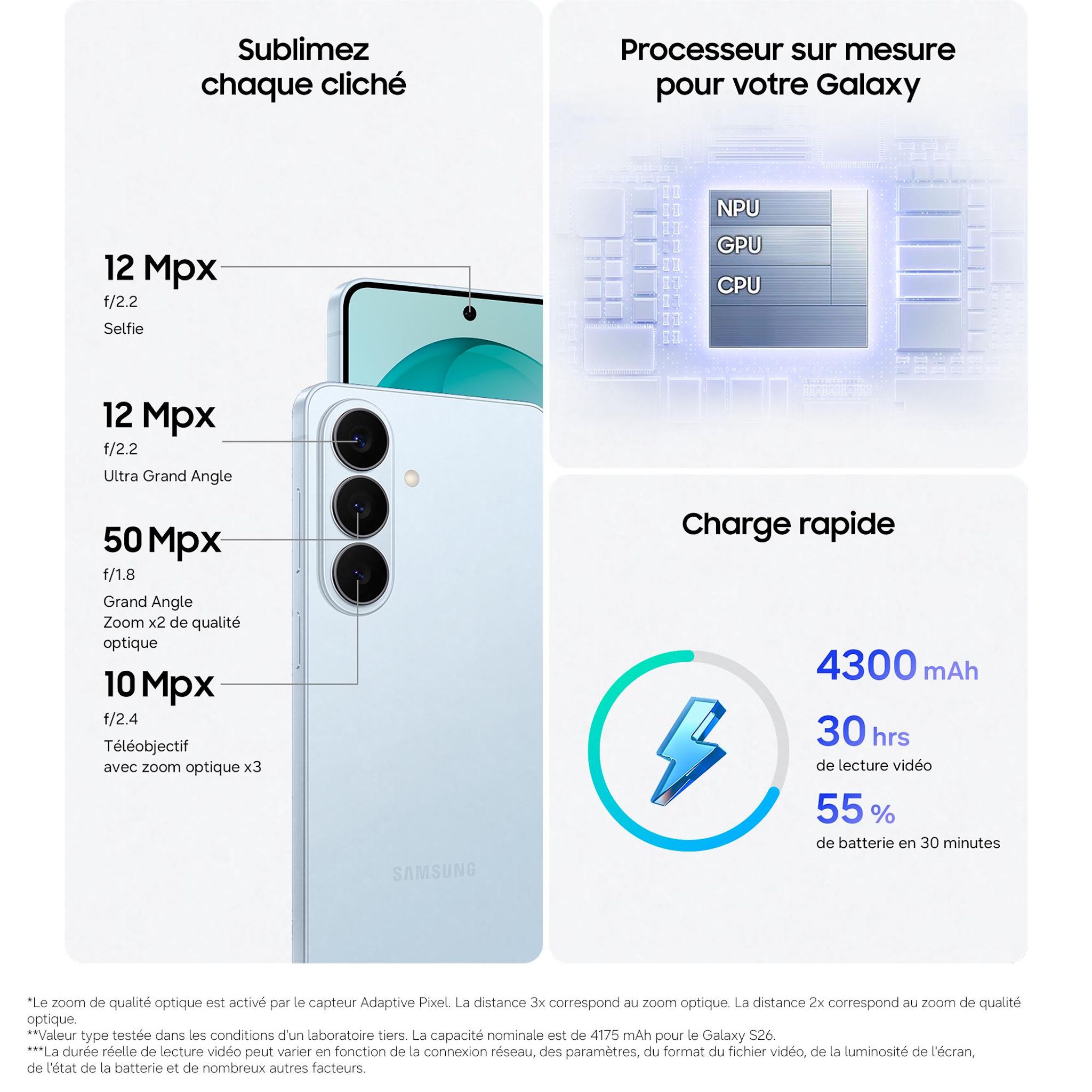 Voir la diapositive 4 : SAMSUNG Galaxy S26 512Go - Bleu