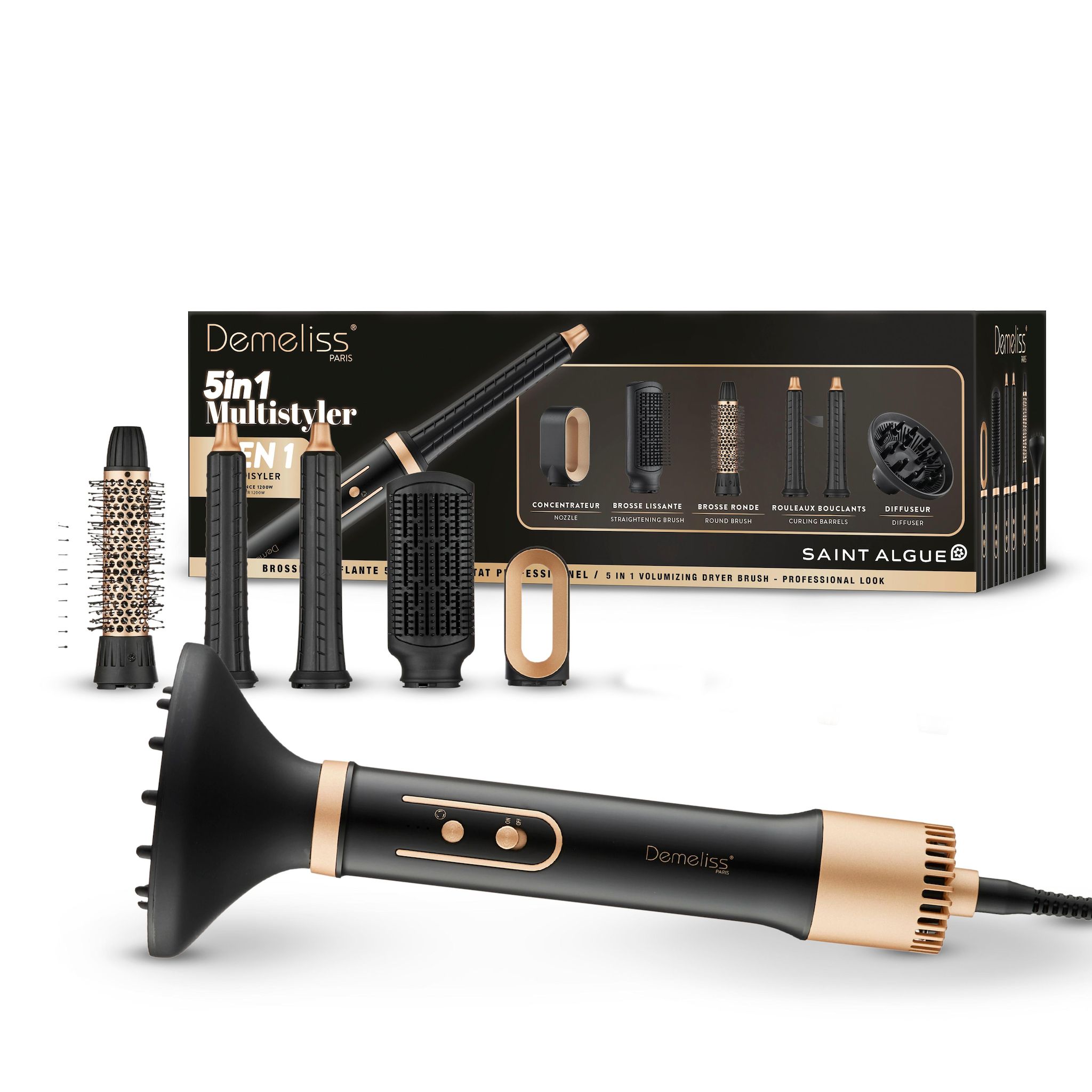 DEMELISS Brosse soufflante 5 en 1 21779 - Noir