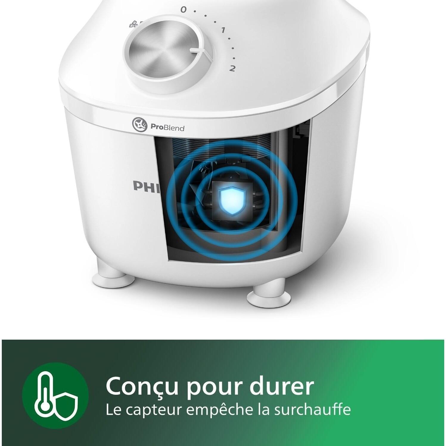 Voir la diapositive 2 : PHILIPS Blender HR2291/20 - Blanc