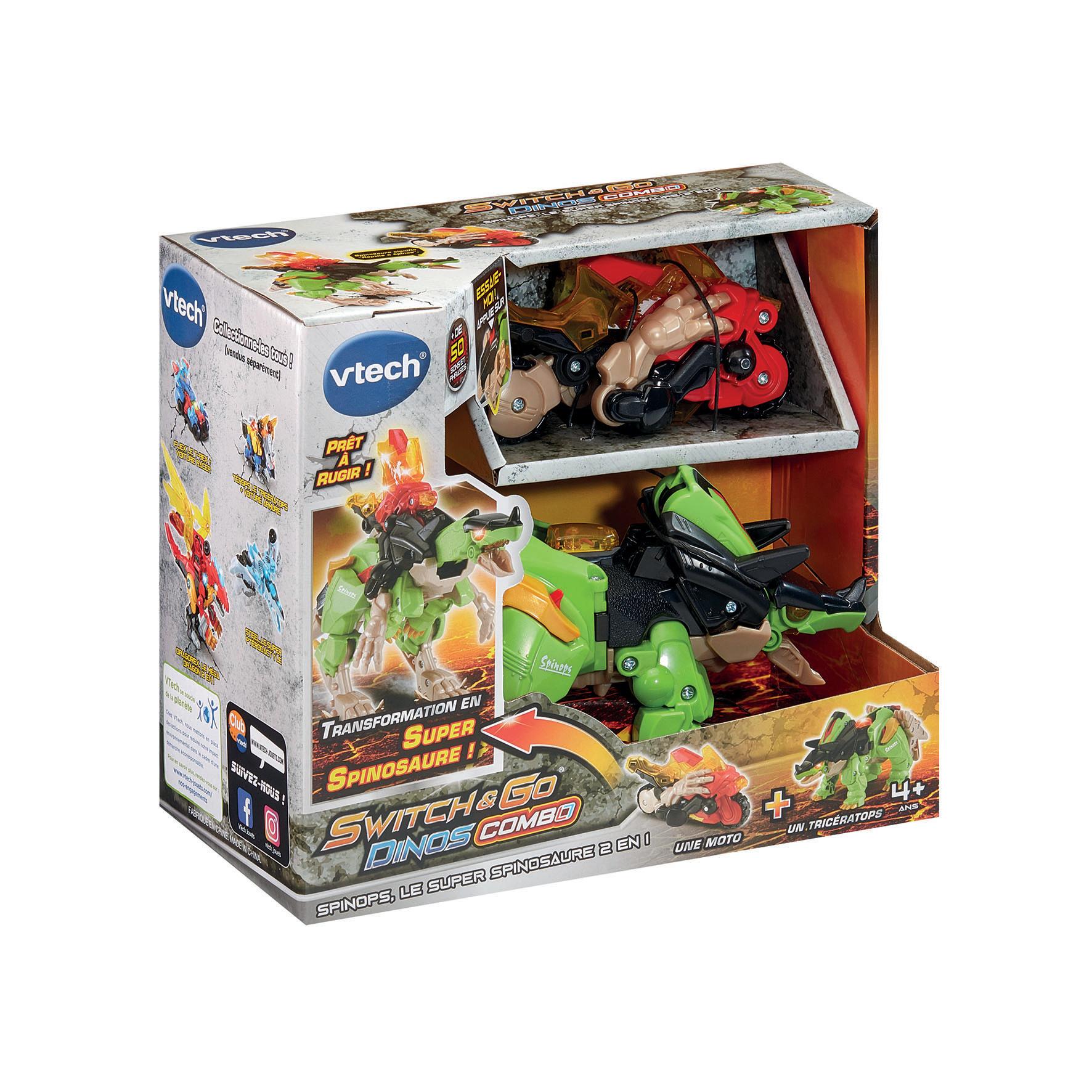 Voir la diapositive 2 : VTECH Switch & Go Dinos Combo Spinops , le super spinosaure 2 en 1
