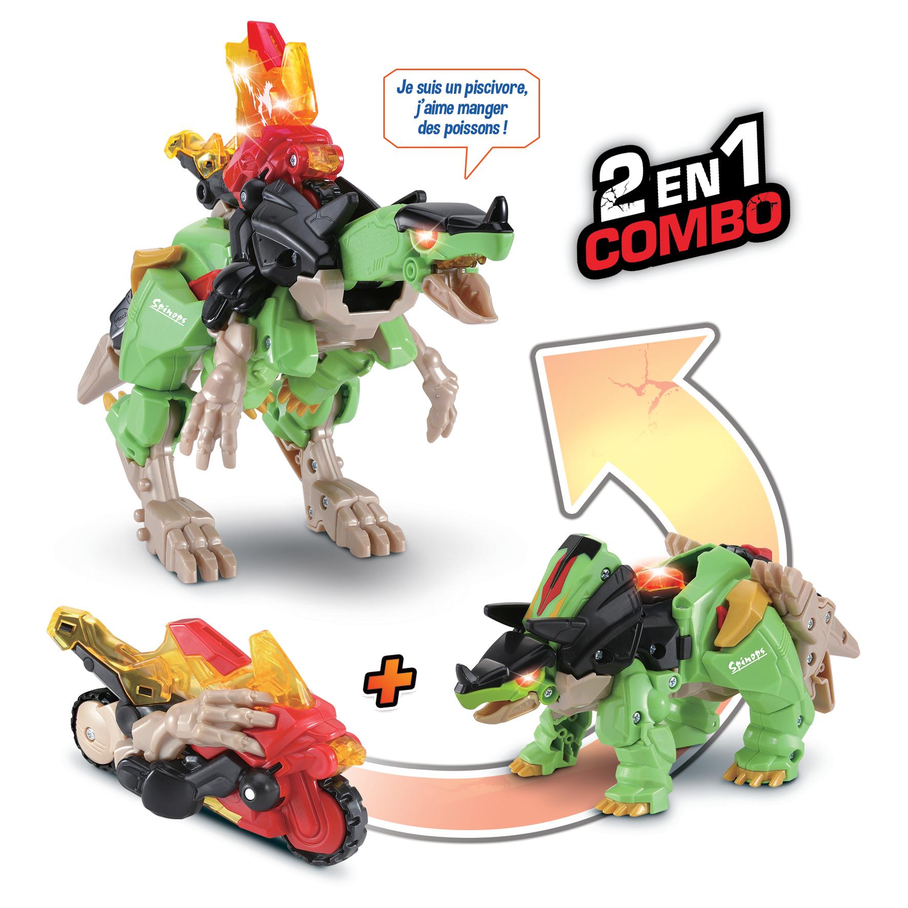 Voir la diapositive 5 : VTECH Switch & Go Dinos Combo Spinops , le super spinosaure 2 en 1