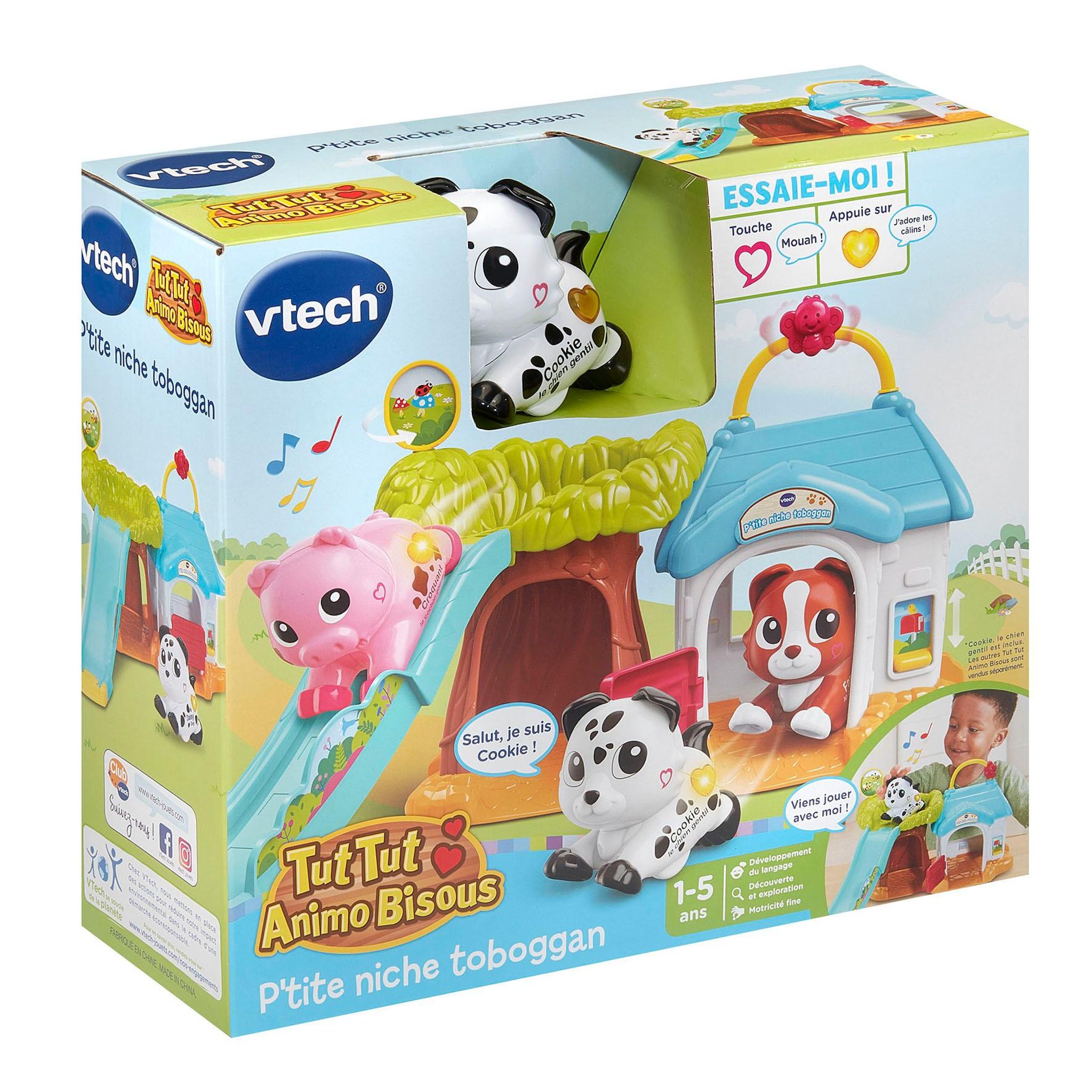 Voir la diapositive 2 : VTECH Niche Toboggan Tut Tut Animaux Bisous