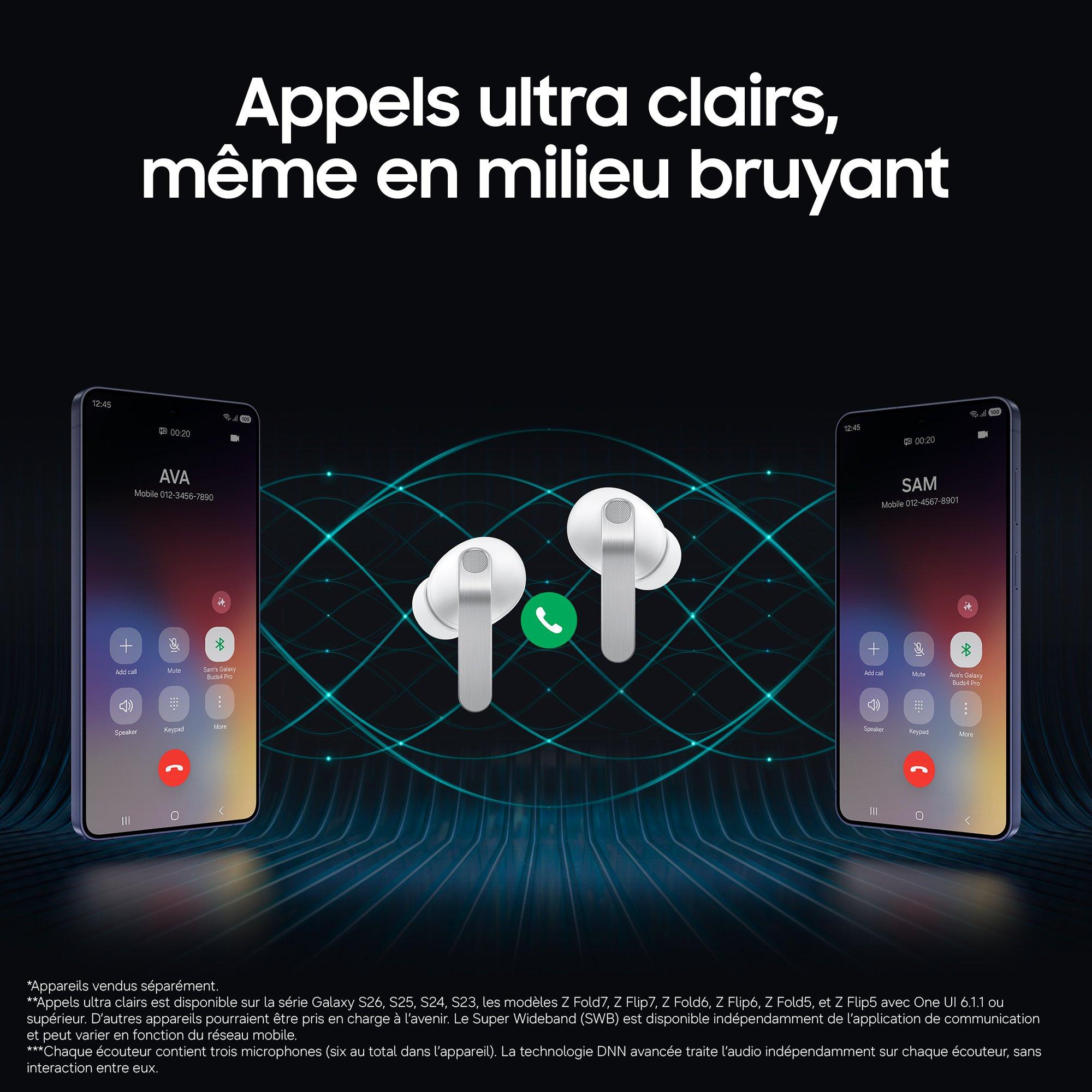 Voir la diapositive 5 : SAMSUNG Écouteurs Buds 4 Pro - Blanc