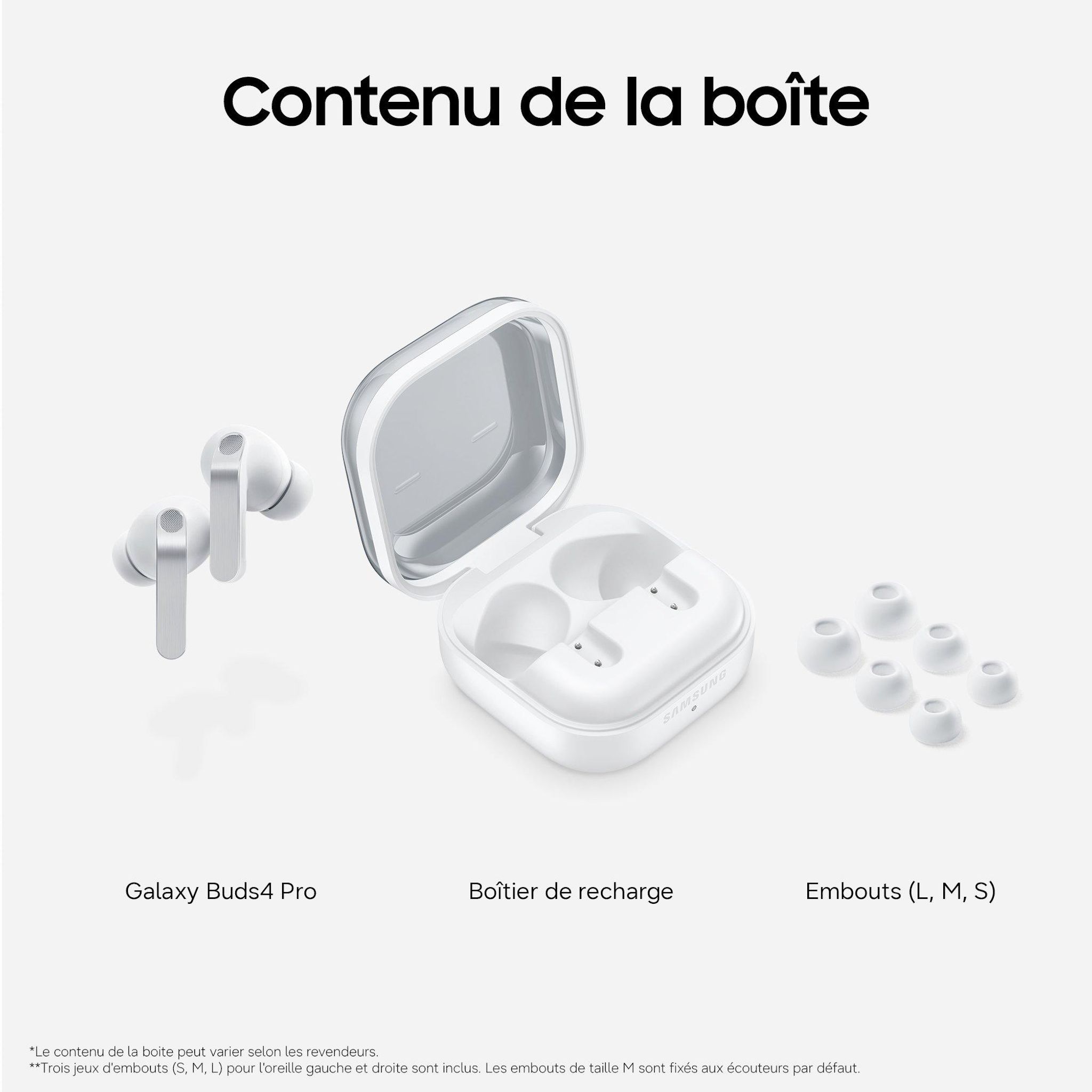 Voir la diapositive 7 : SAMSUNG Écouteurs Buds 4 Pro - Blanc