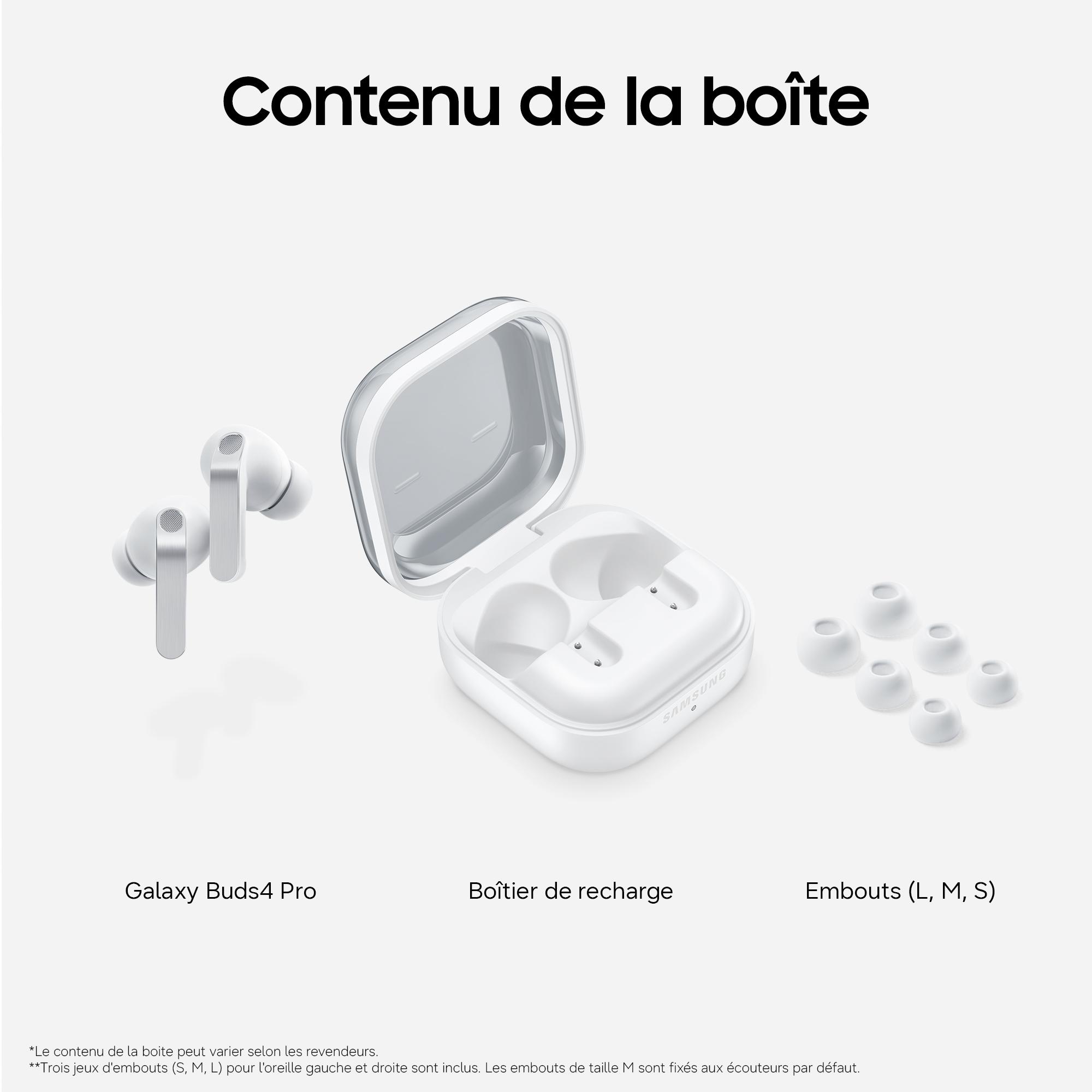 Voir la diapositive 3 : SAMSUNG Écouteurs Buds 4 Pro - Blanc