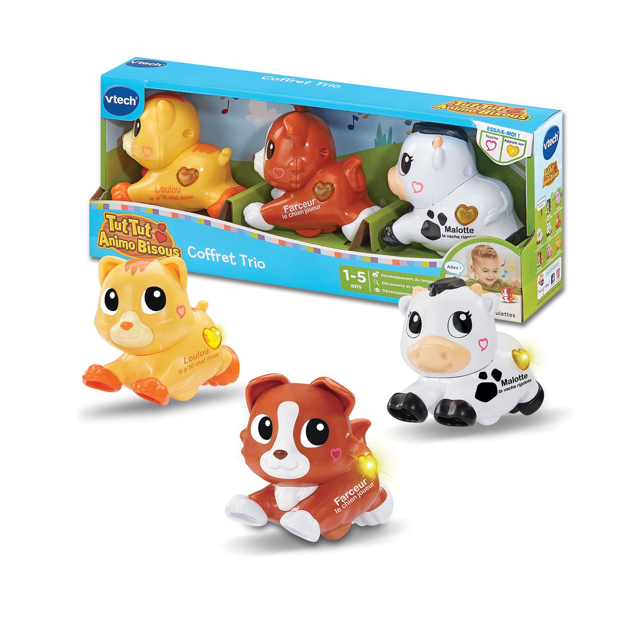 Voir la diapositive 2 : VTECH Coffret Trio Tut Tut Animaux Bisous