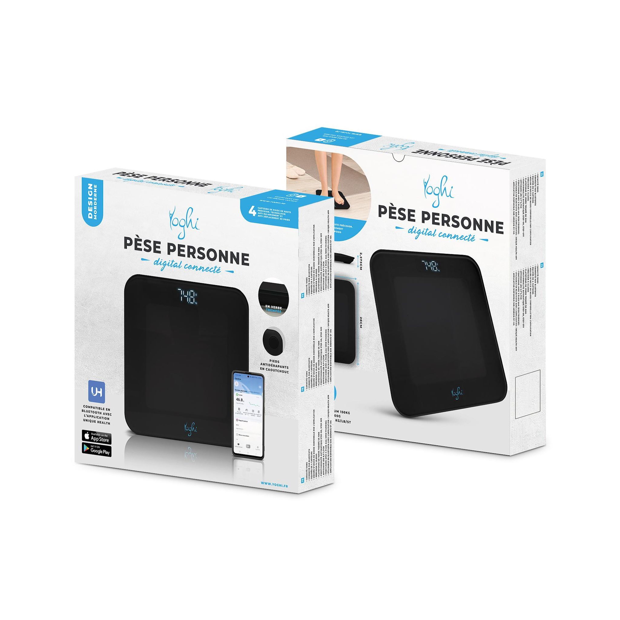 Voir la diapositive 6 : YOGHI Pèse personne I FIT 2 - Noir