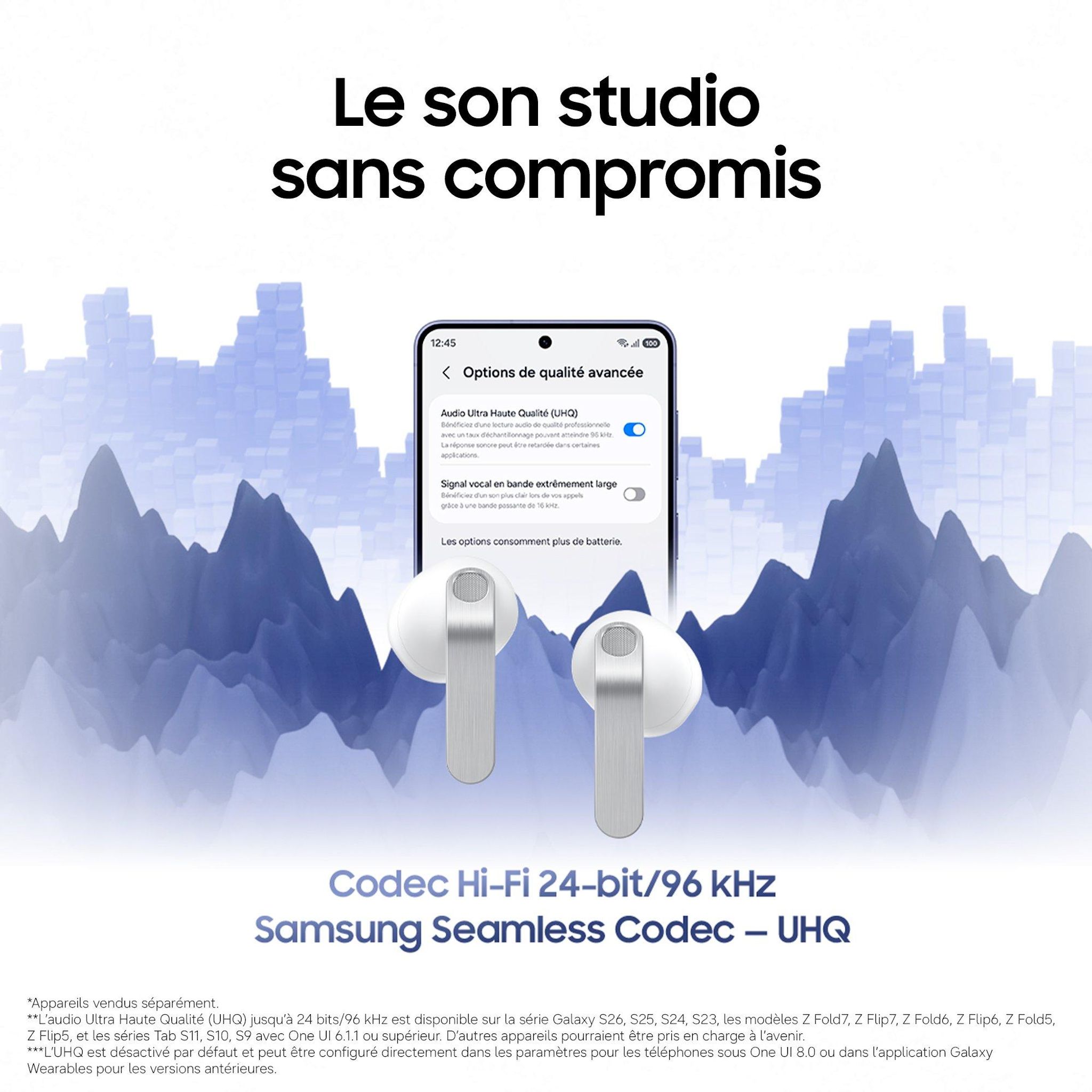 Voir la diapositive 4 : SAMSUNG Écouteurs Buds 4 - Blanc