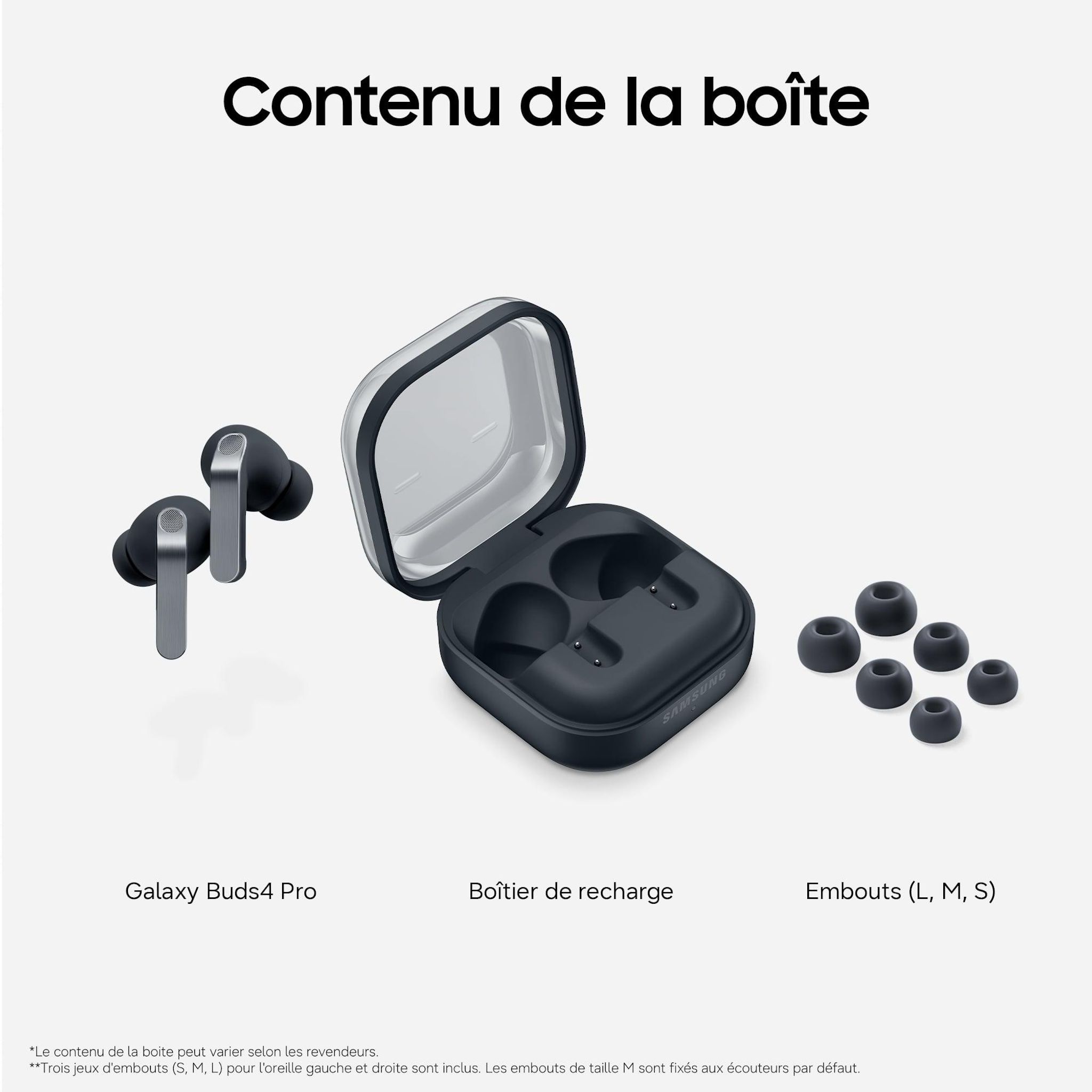 Voir la diapositive 7 : SAMSUNG Écouteurs Buds 4 Pro - Noir