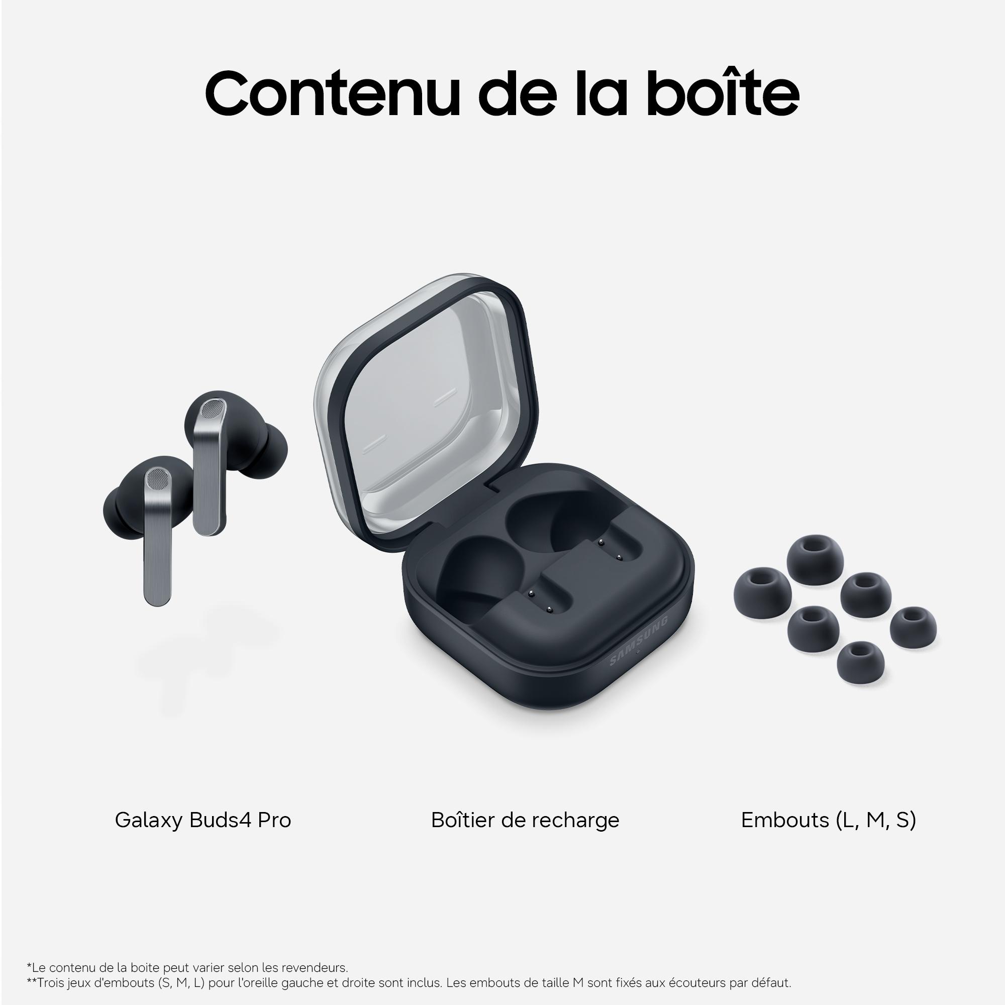 Voir la diapositive 3 : SAMSUNG Écouteurs Buds 4 Pro - Noir