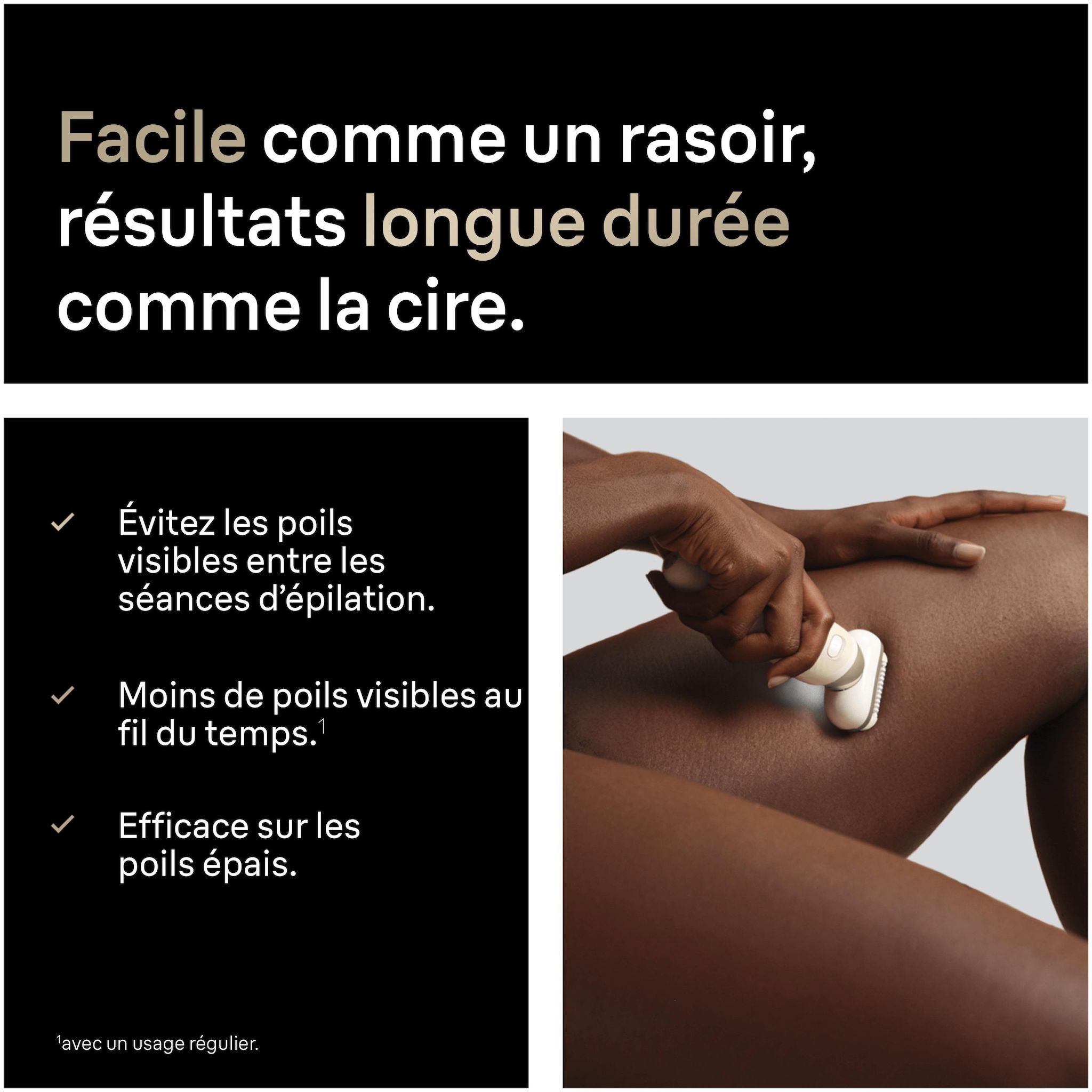 Voir la diapositive 4 : BRAUN Épilateur SES9-011 3D - Blanc