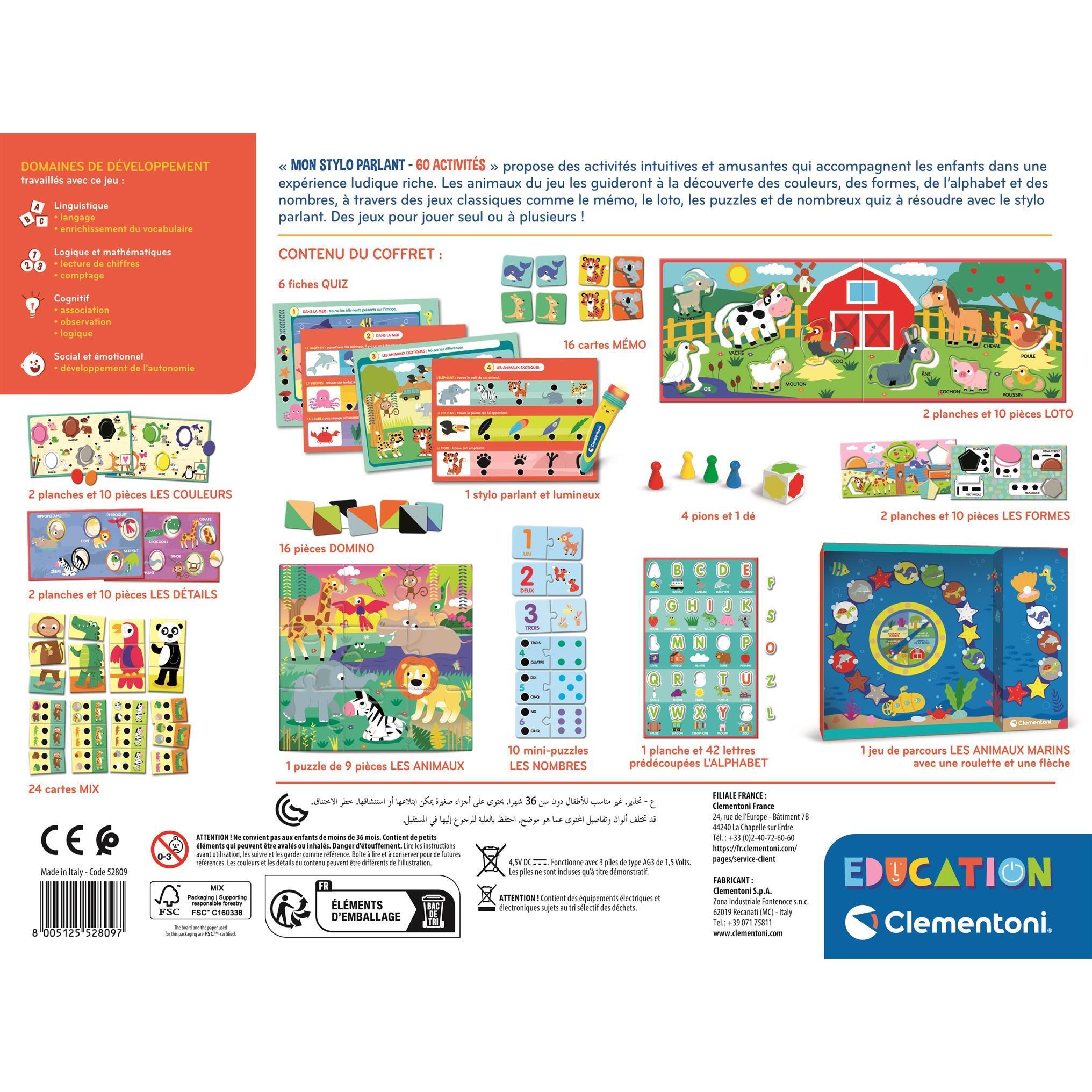 Voir la diapositive 3 : CLEMENTONI Stylo 60 actrivités Interactif