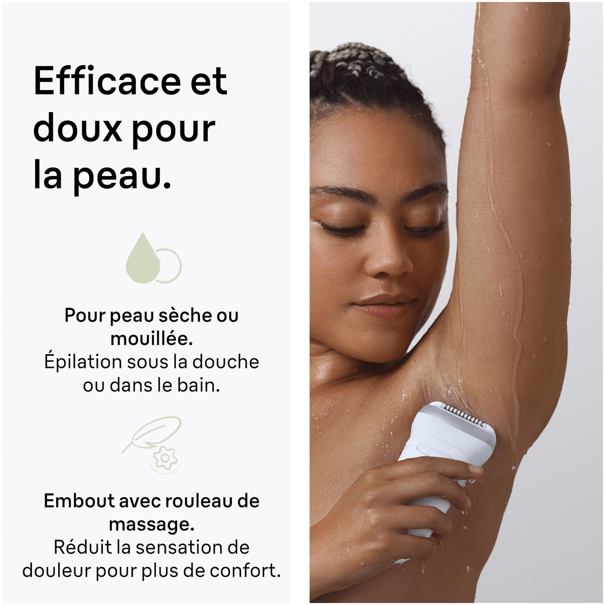 Voir la diapositive 4 : BRAUN Épilateur SE7-011 - Blanc