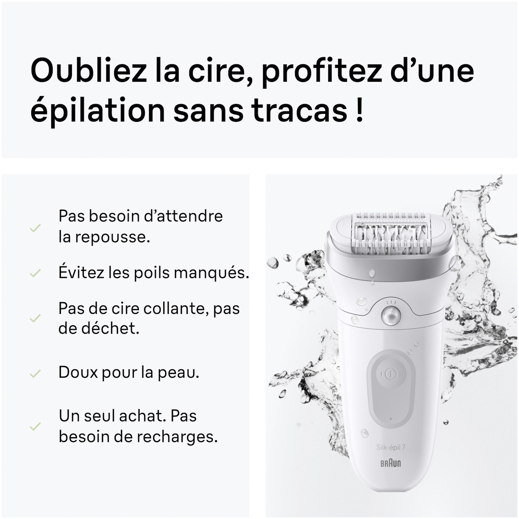 Voir la diapositive 5 : BRAUN Épilateur SE7-011 - Blanc